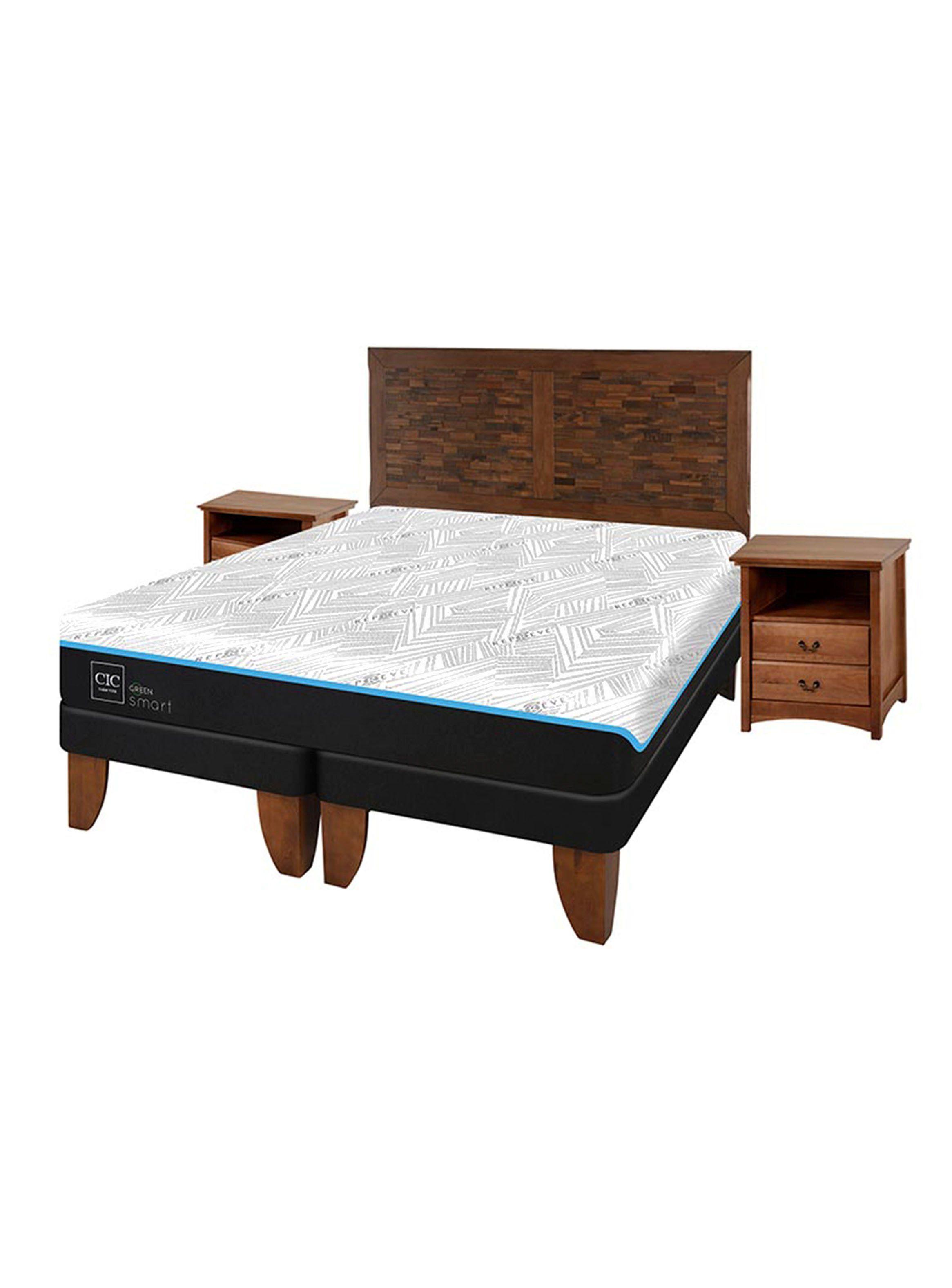 Cama Europea Green Infinity 2 Plazas Base Dividida + Set Muebles Antique-0