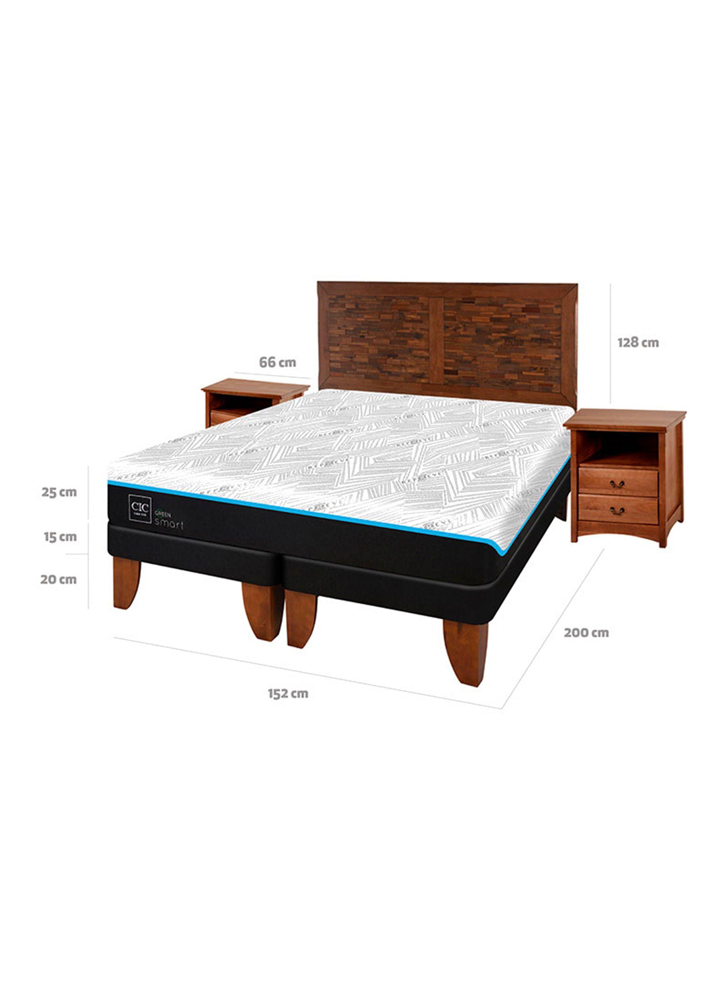 Cama Europea Green Infinity 2 Plazas Base Dividida + Set Muebles Antique-1