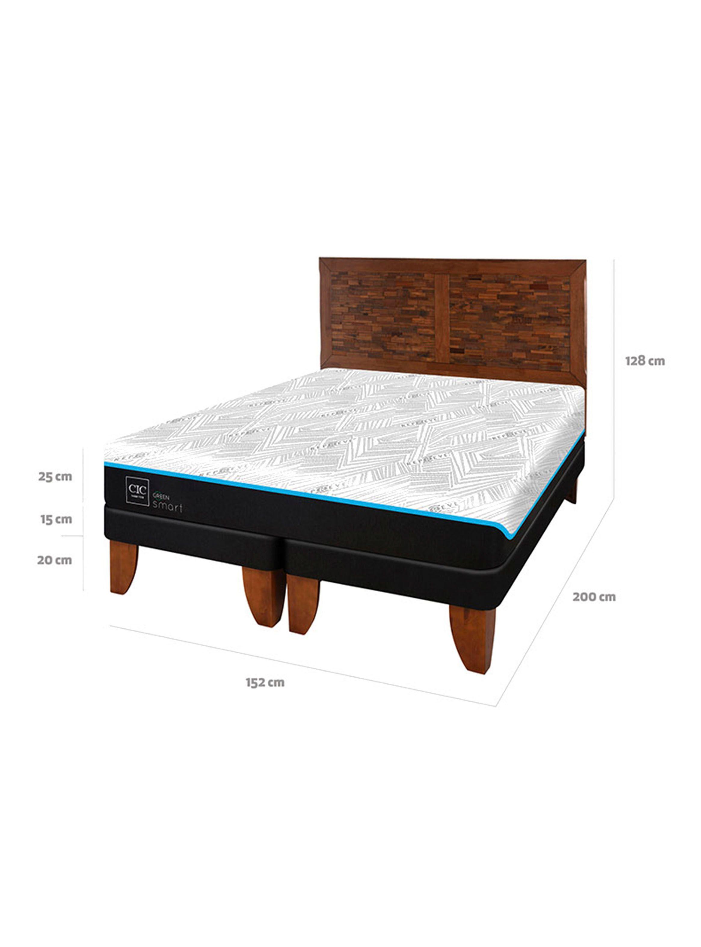 Cama Europea Green Infinity 2 Plazas Base Dividida + Respaldo Antique-1
