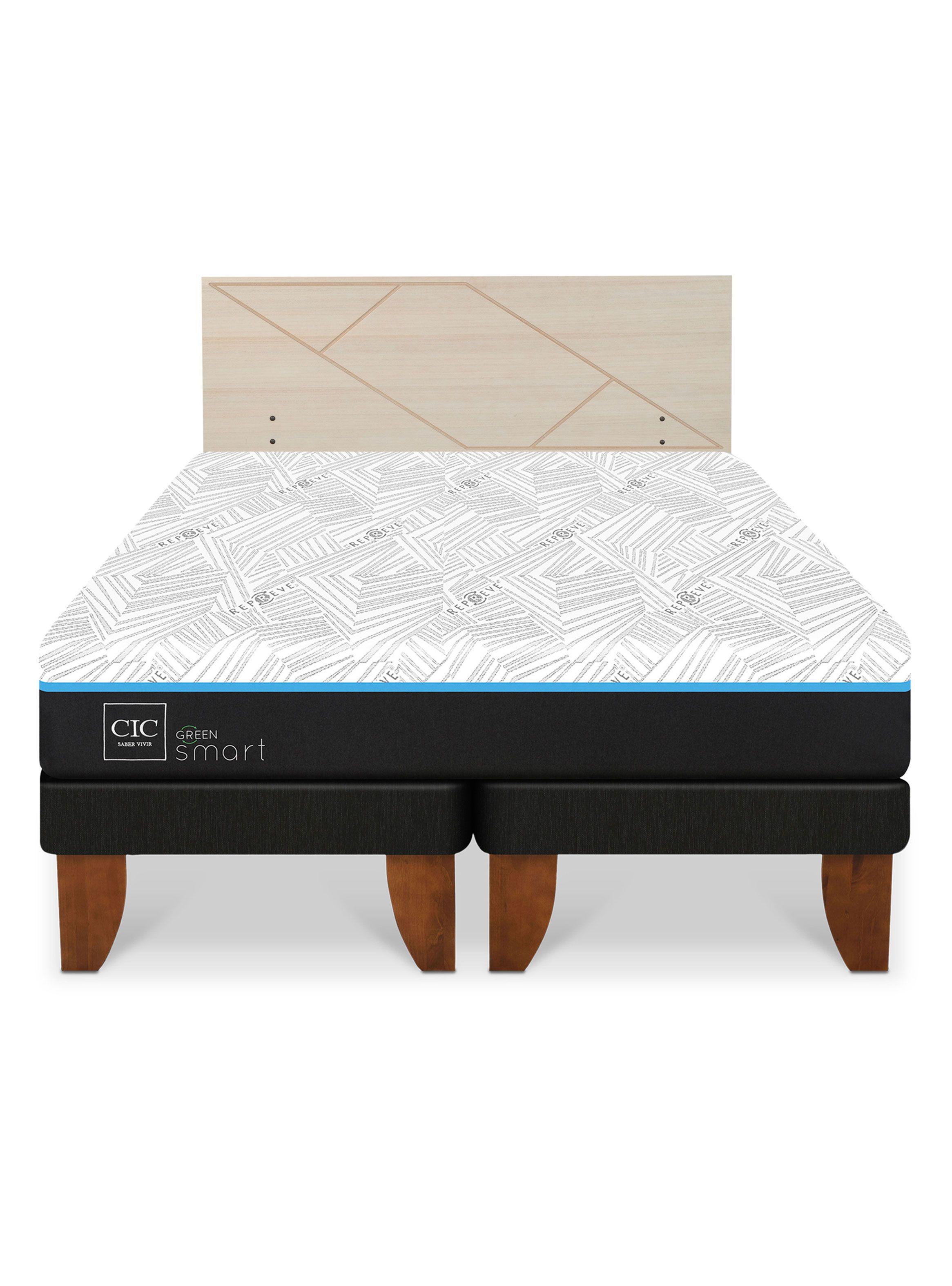Cama Europea Green Infinity 2 Plazas Base Dividida + Respaldo Villarrica Alpino-2