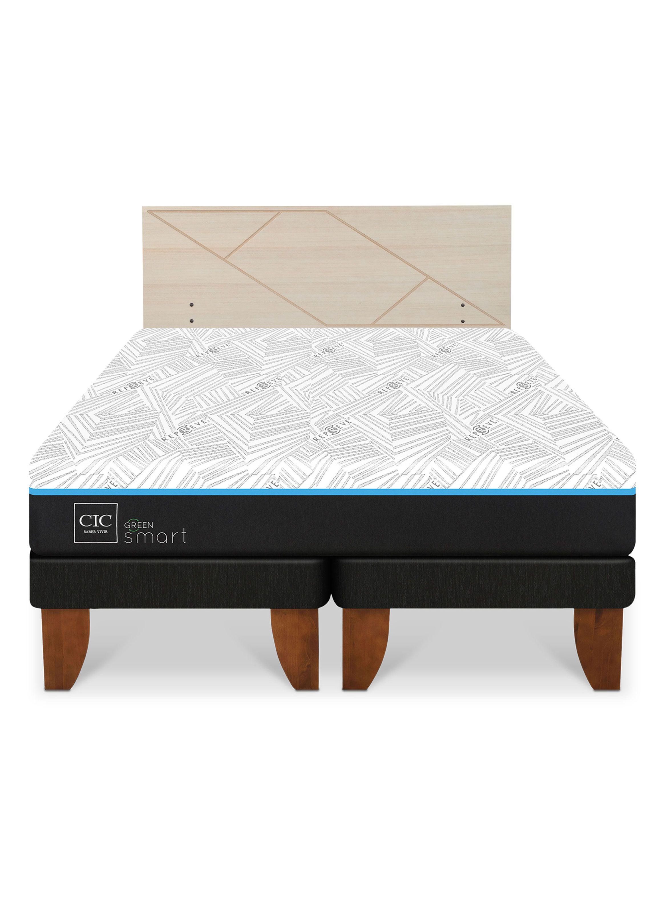 Cama Europea Green Infinity King + Respaldo Villarrica Alpino-2