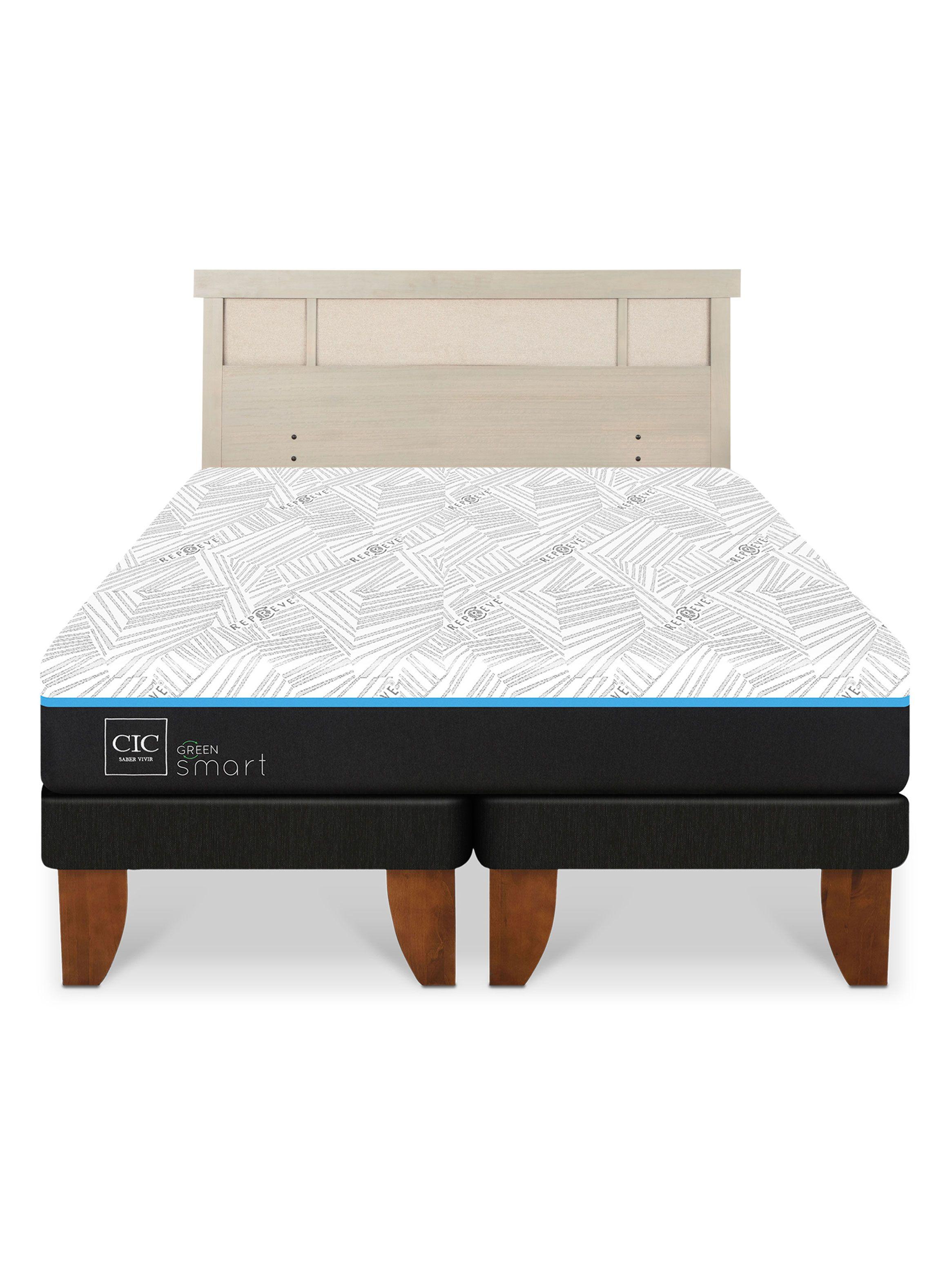 Cama Europea Green Infinity King + Respaldo Dublin Alpino-2