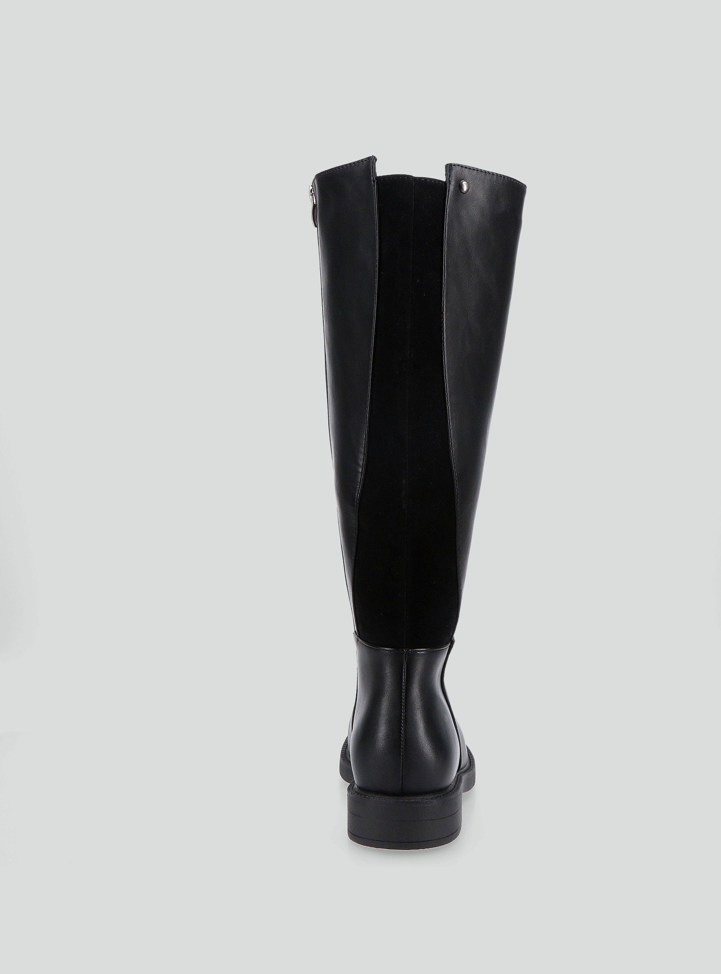Bota Larga Mix Materiales Mujer-3