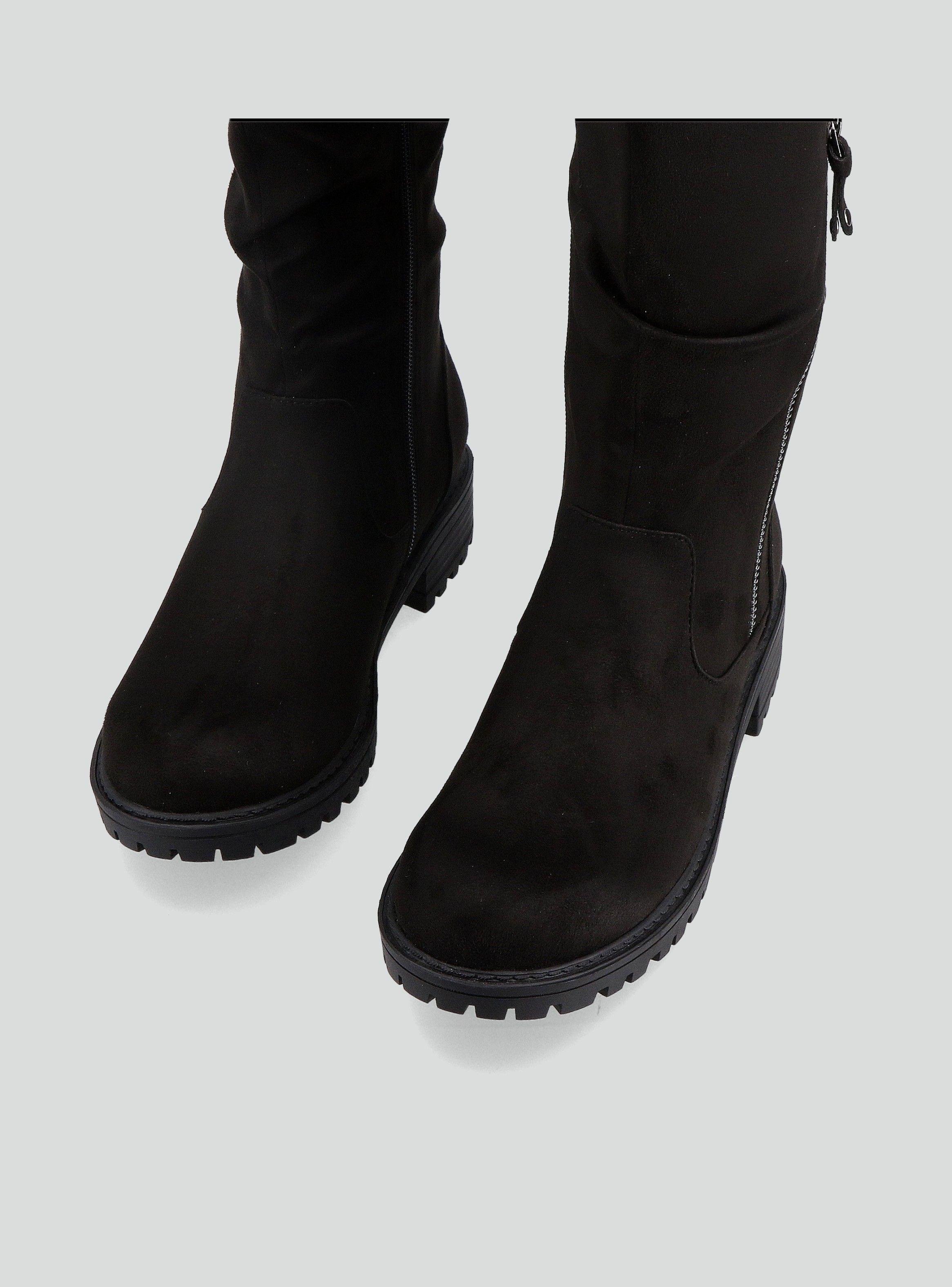 Bota Larga Efecto Pelo Mujer-3