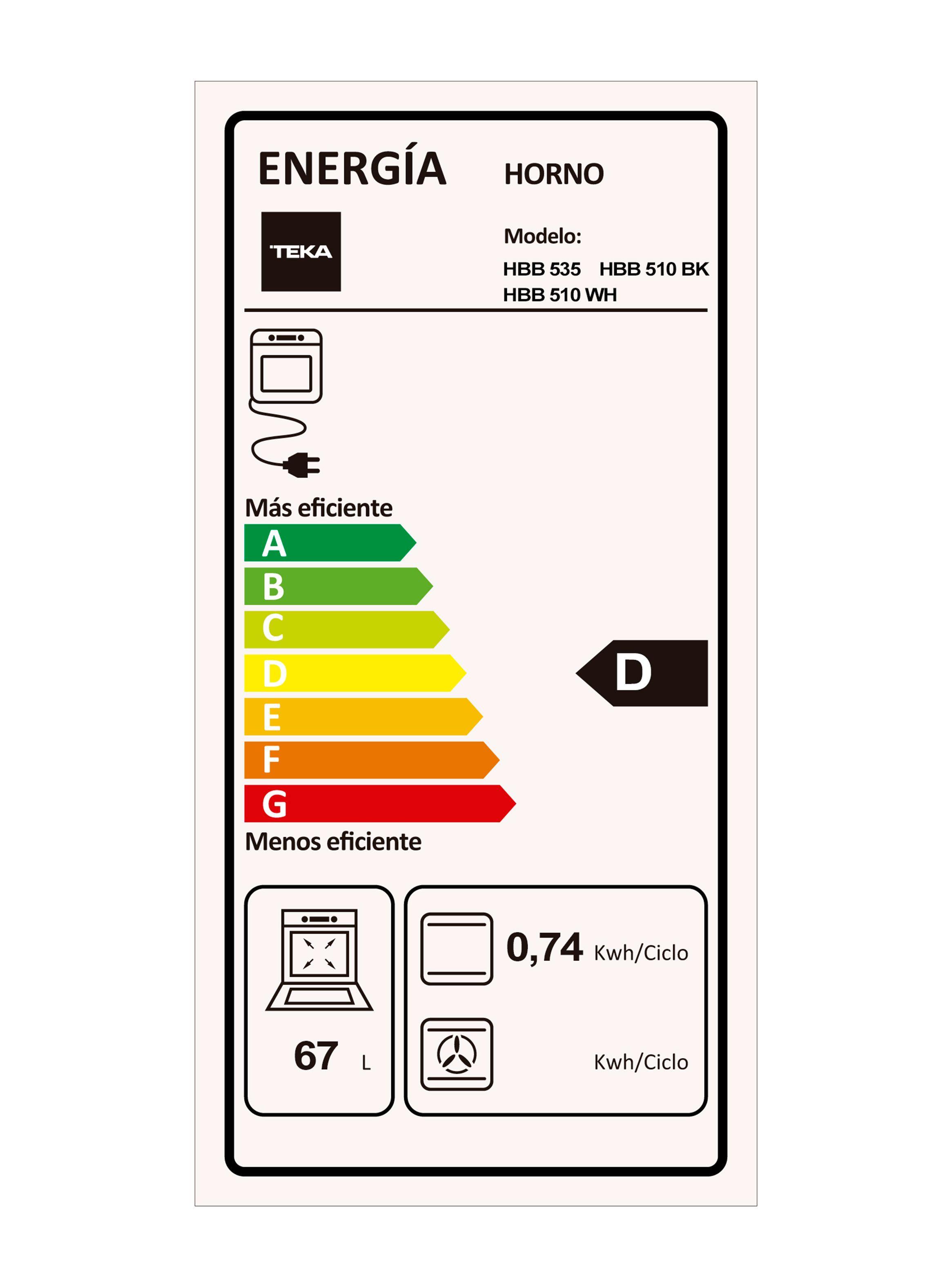 Horno Empotrado Eléctrico 67 Litros HBB-445 SS-4