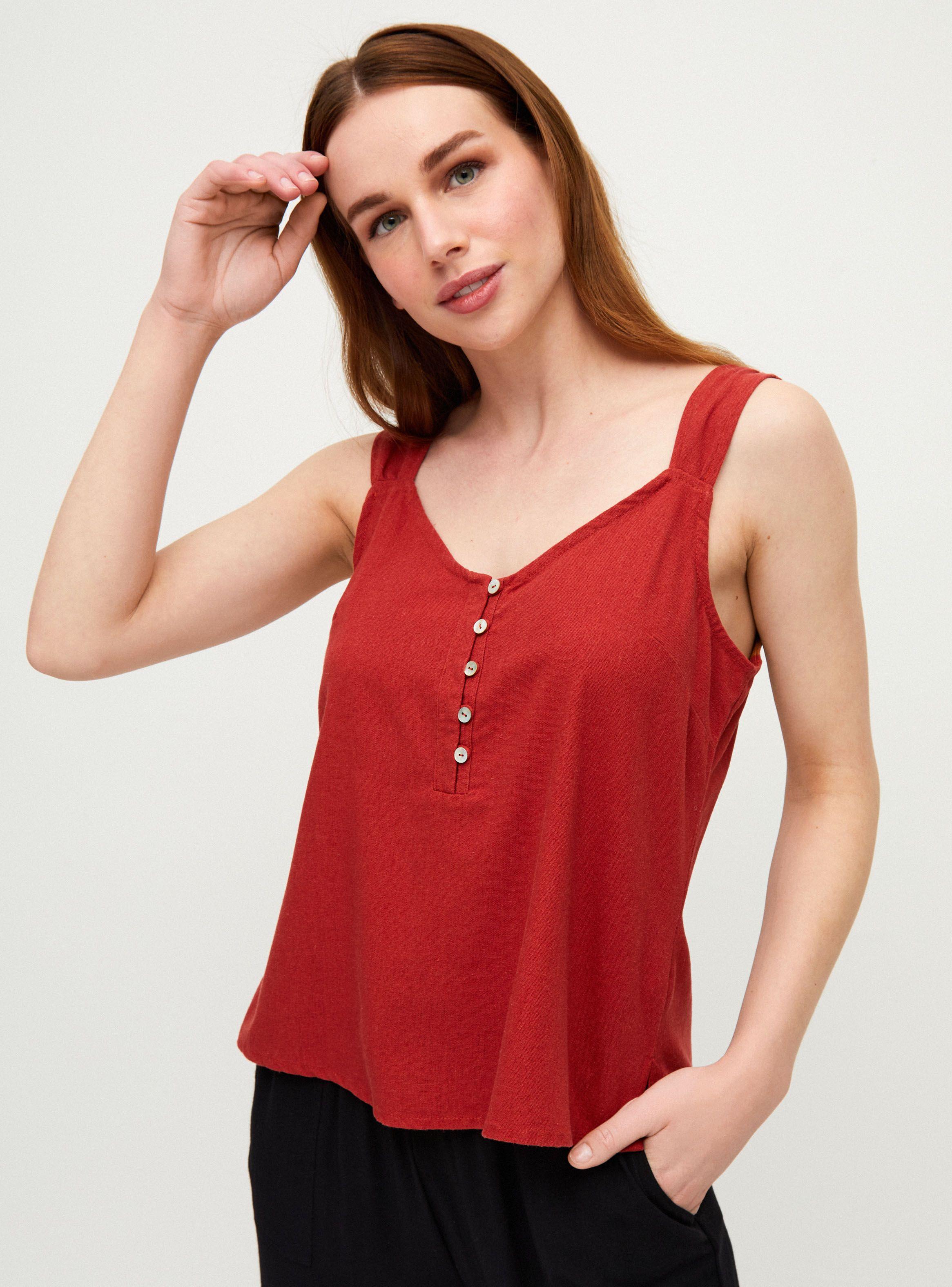 Blusa sin Mangas Botones-0