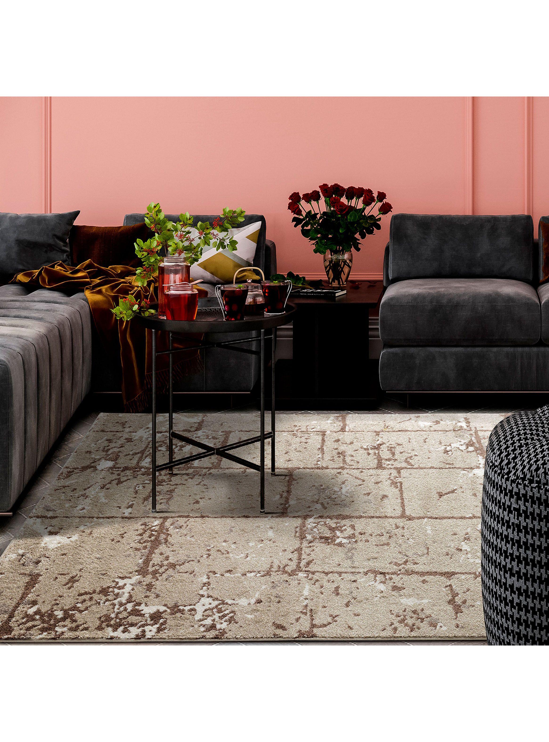 Alfombra Living-Comedor 120 x 180 cm Florida Beige Cuadros-2