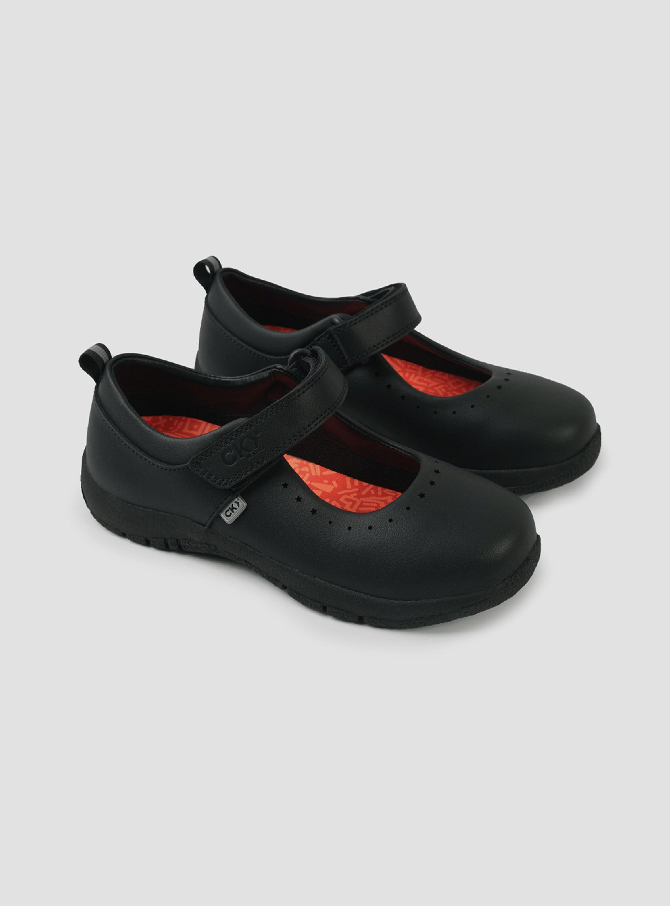 Zapato Escolar Reina Cuero con Velcro de Niña-1