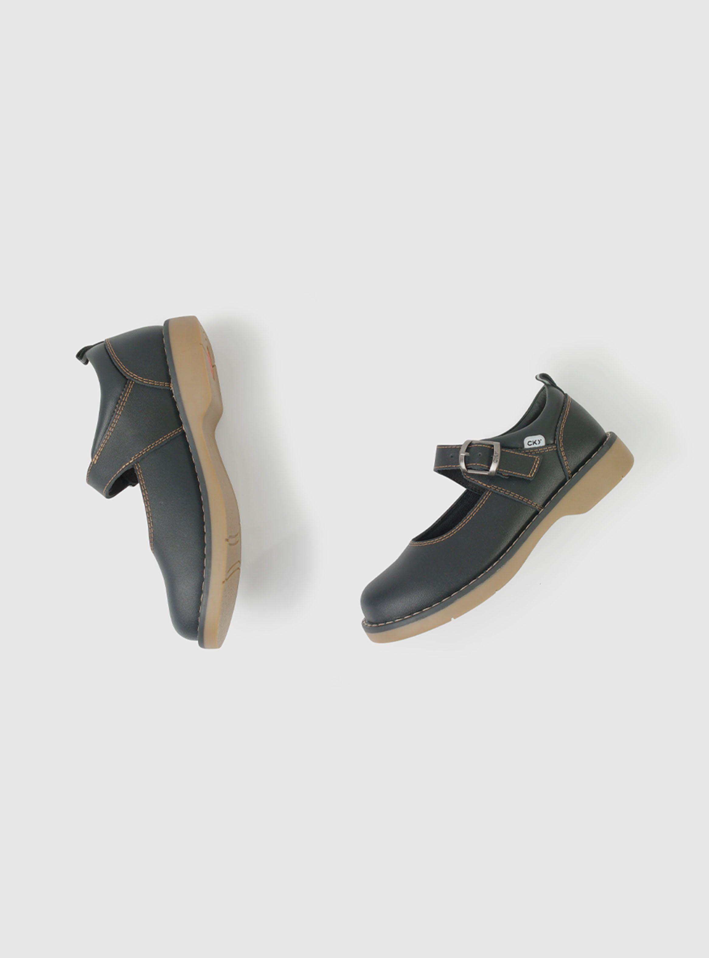 Zapato Escolar de Cuero Reina con Hebilla de Niña-2