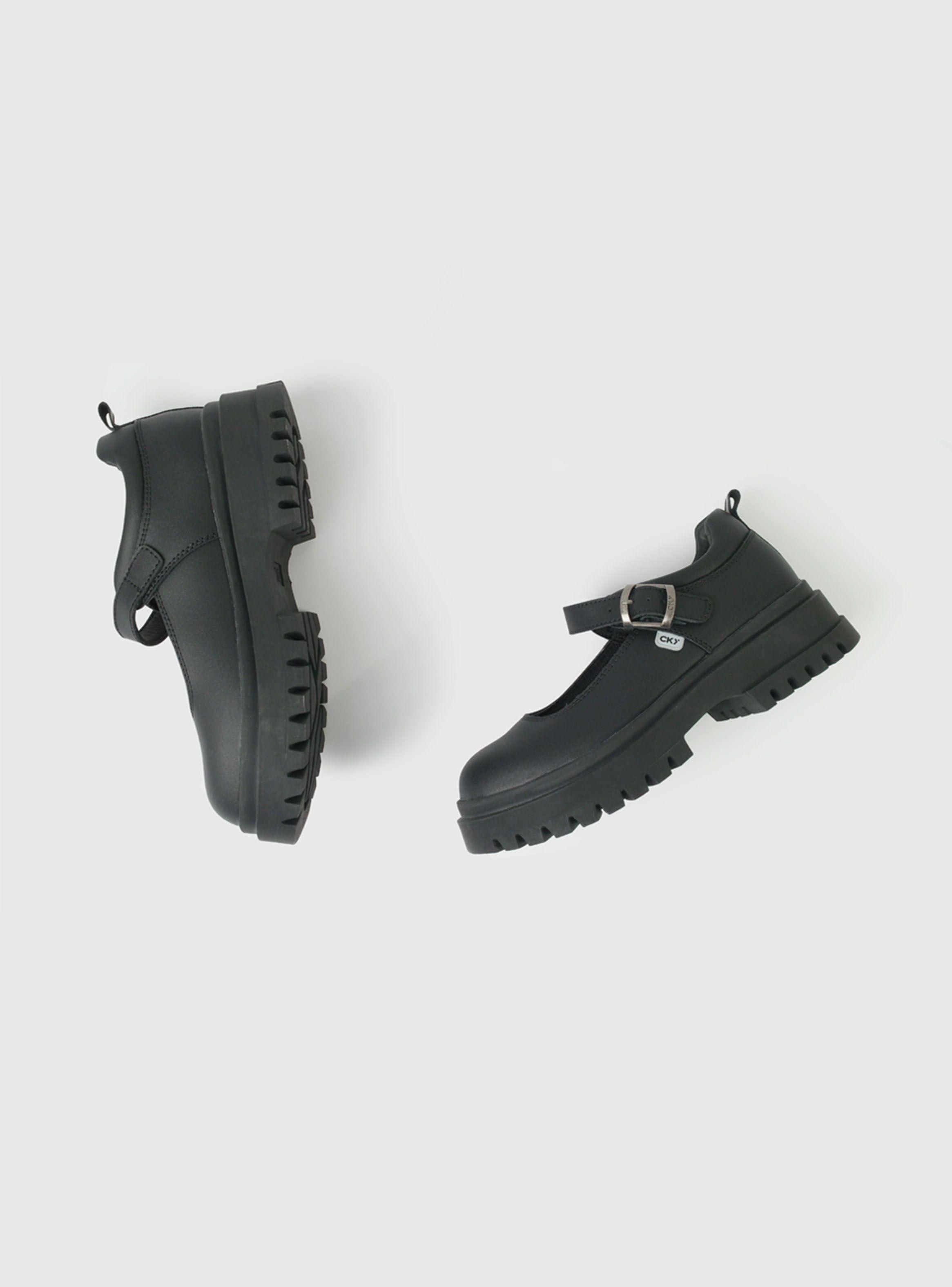 Zapato Escolar Reina Plataforma y Hebilla Cuero Niña-2