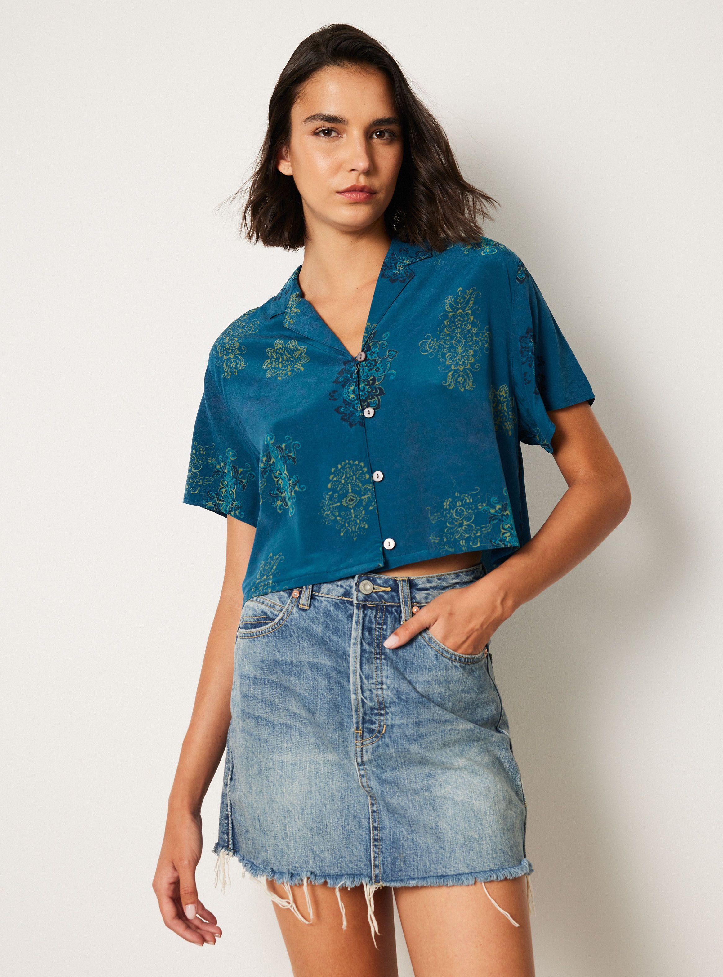 Blusa Lm Amanda S Azul L-0