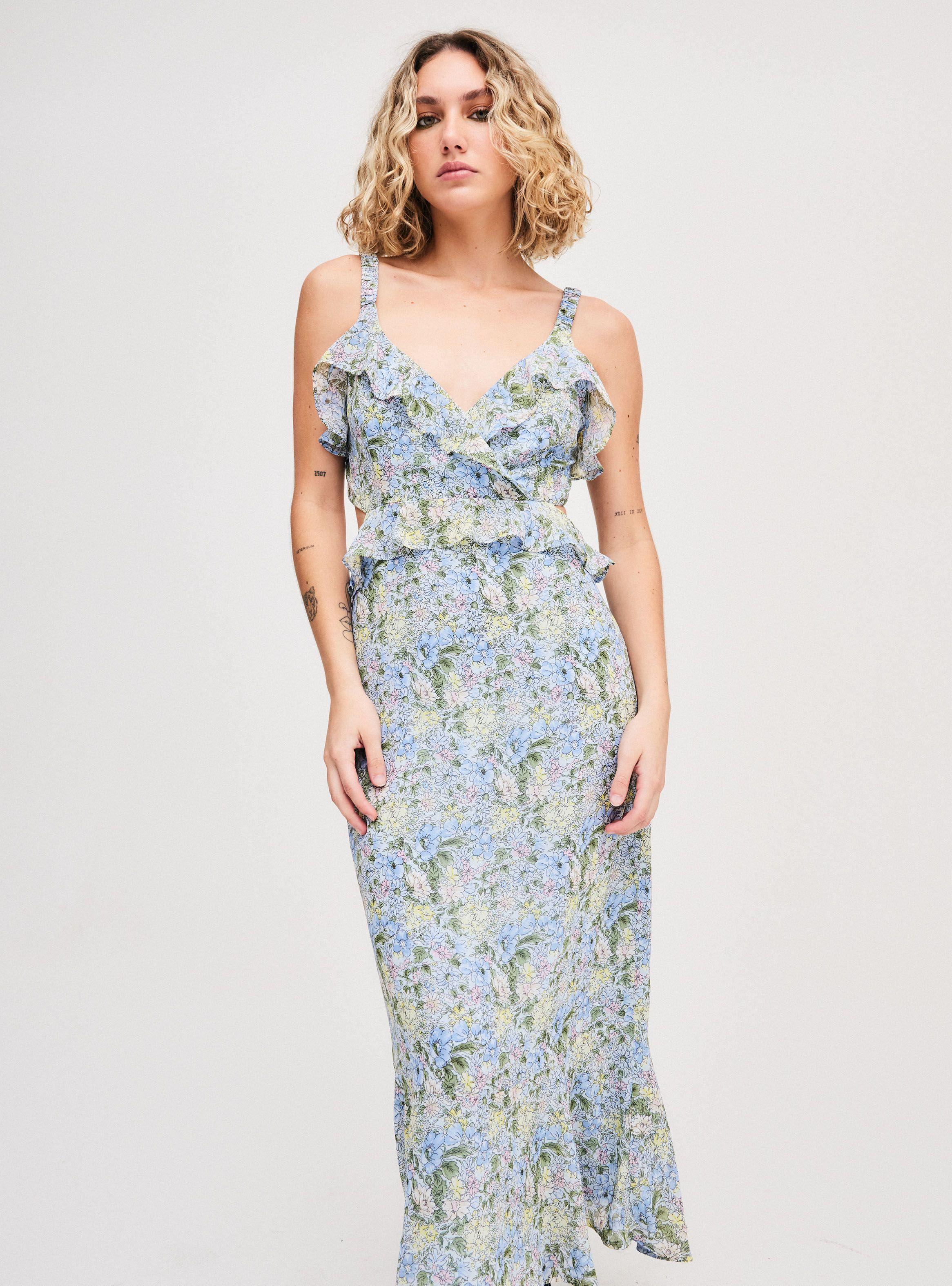 Vestido The Vintage Sisters Astr Azul Flores-0