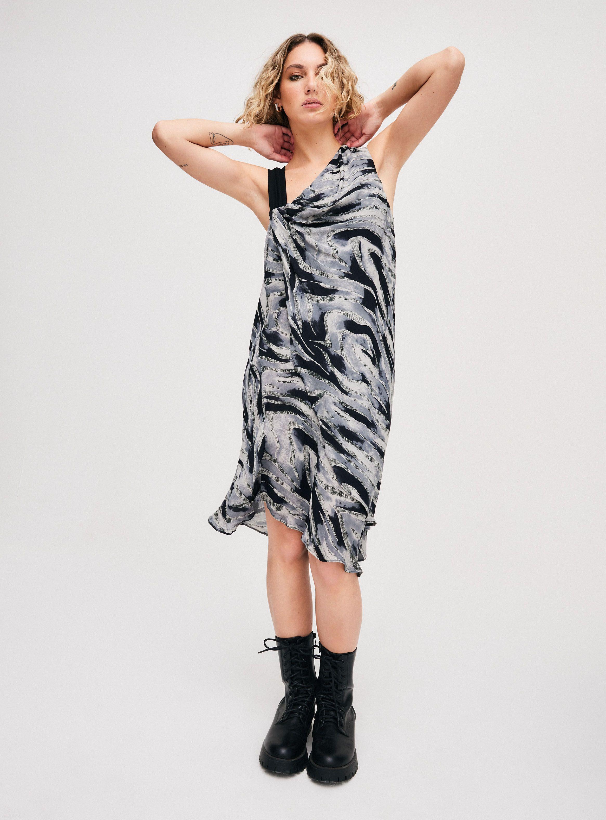 Vestido The Vintage Sisters Poleci Gris Seda-2