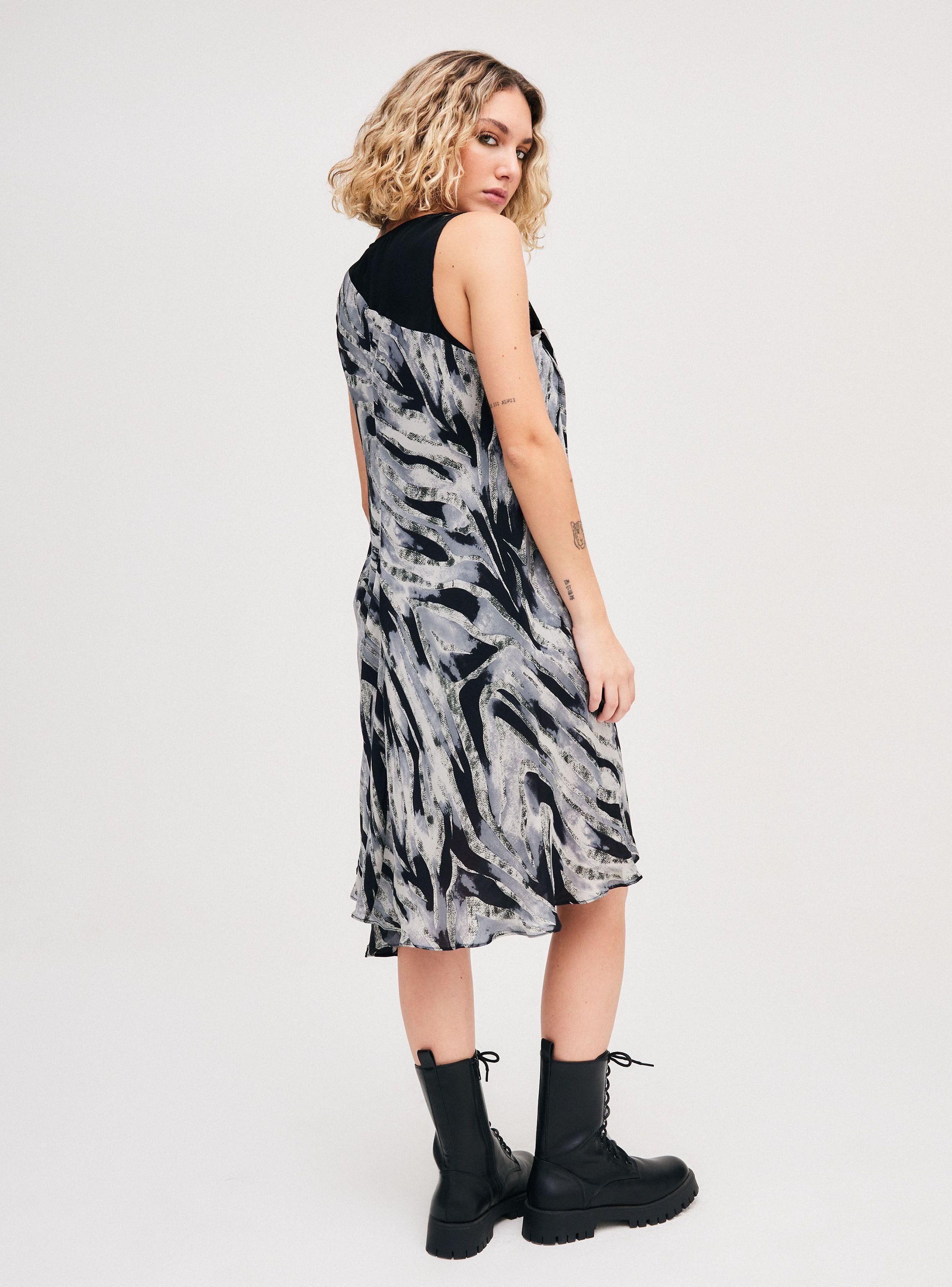 Vestido The Vintage Sisters Poleci Gris Seda-3