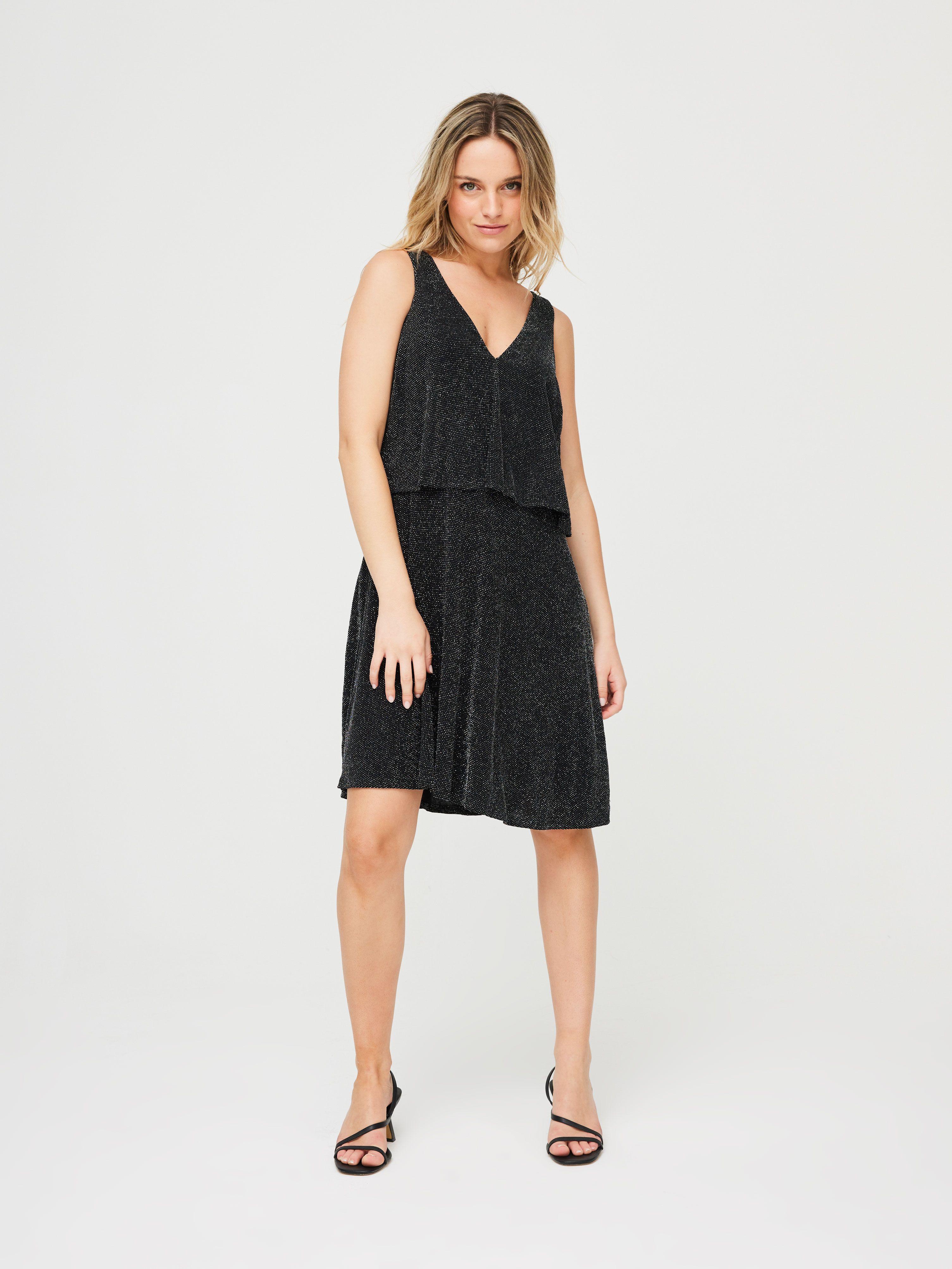 Vestido Express Negro Brillo Talla Ll-3