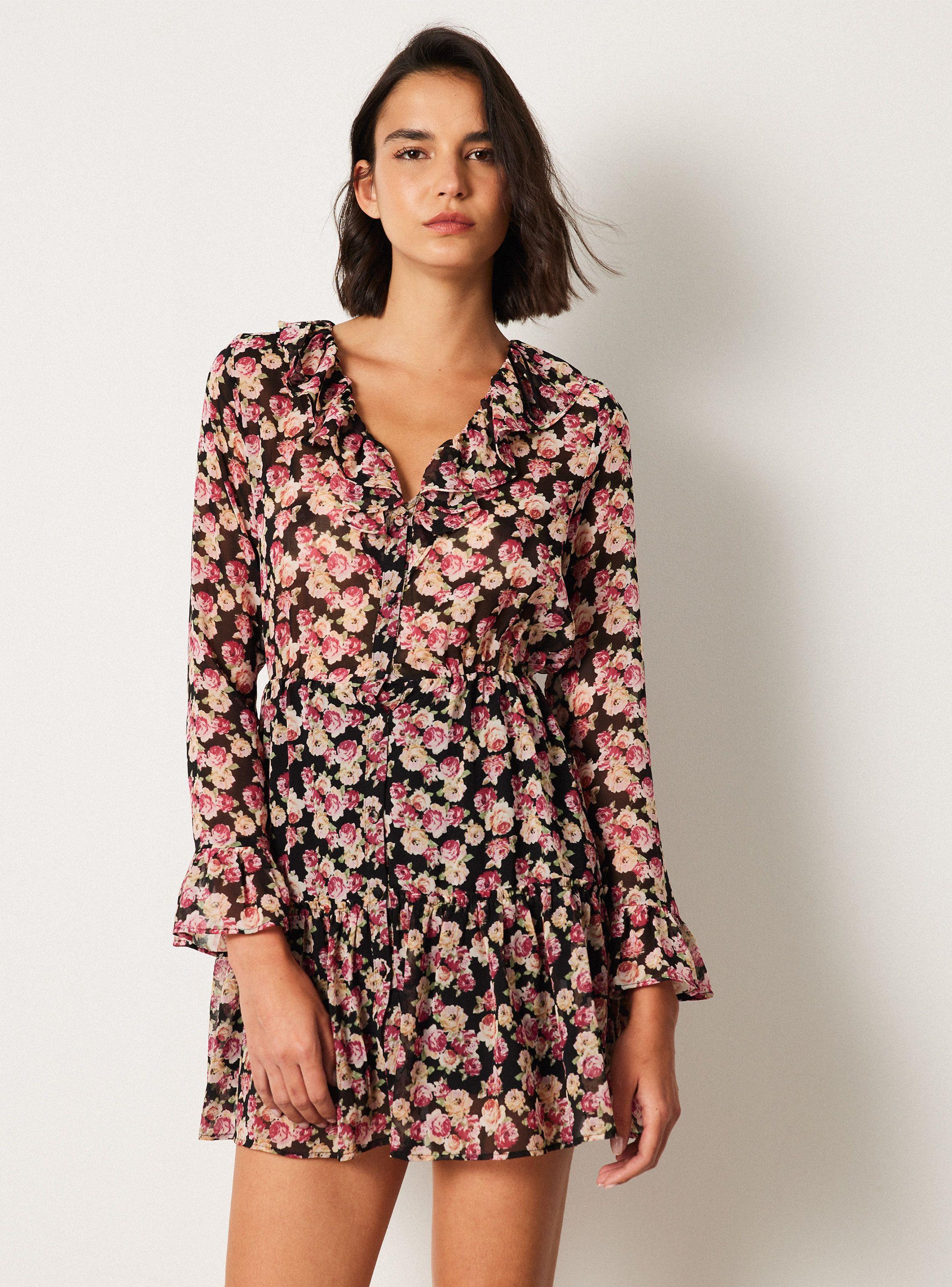 Vestido Zara Rosado Flores Talla S-0