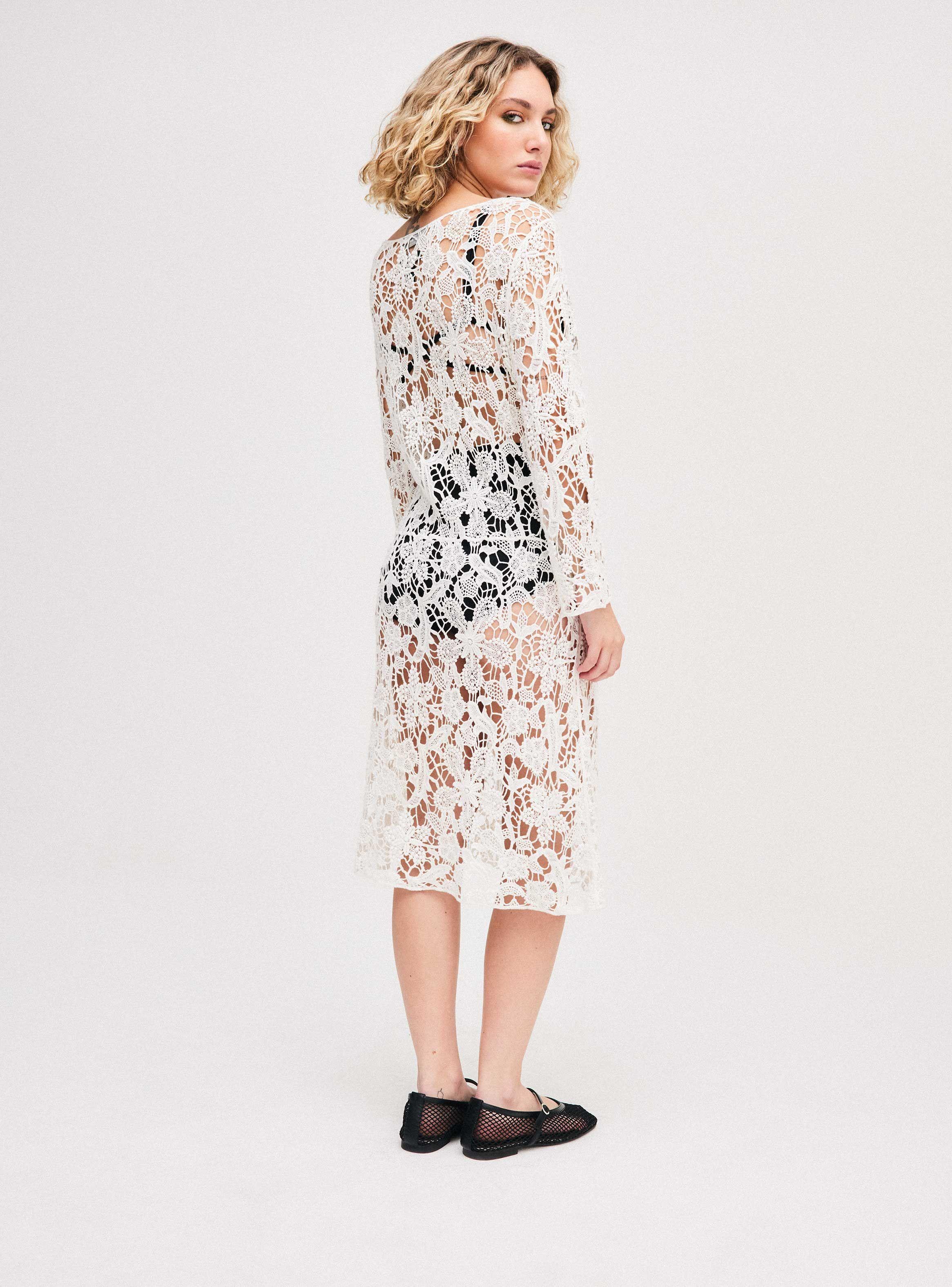 Vestido Sv Lauren Blanco Talla Xl-3