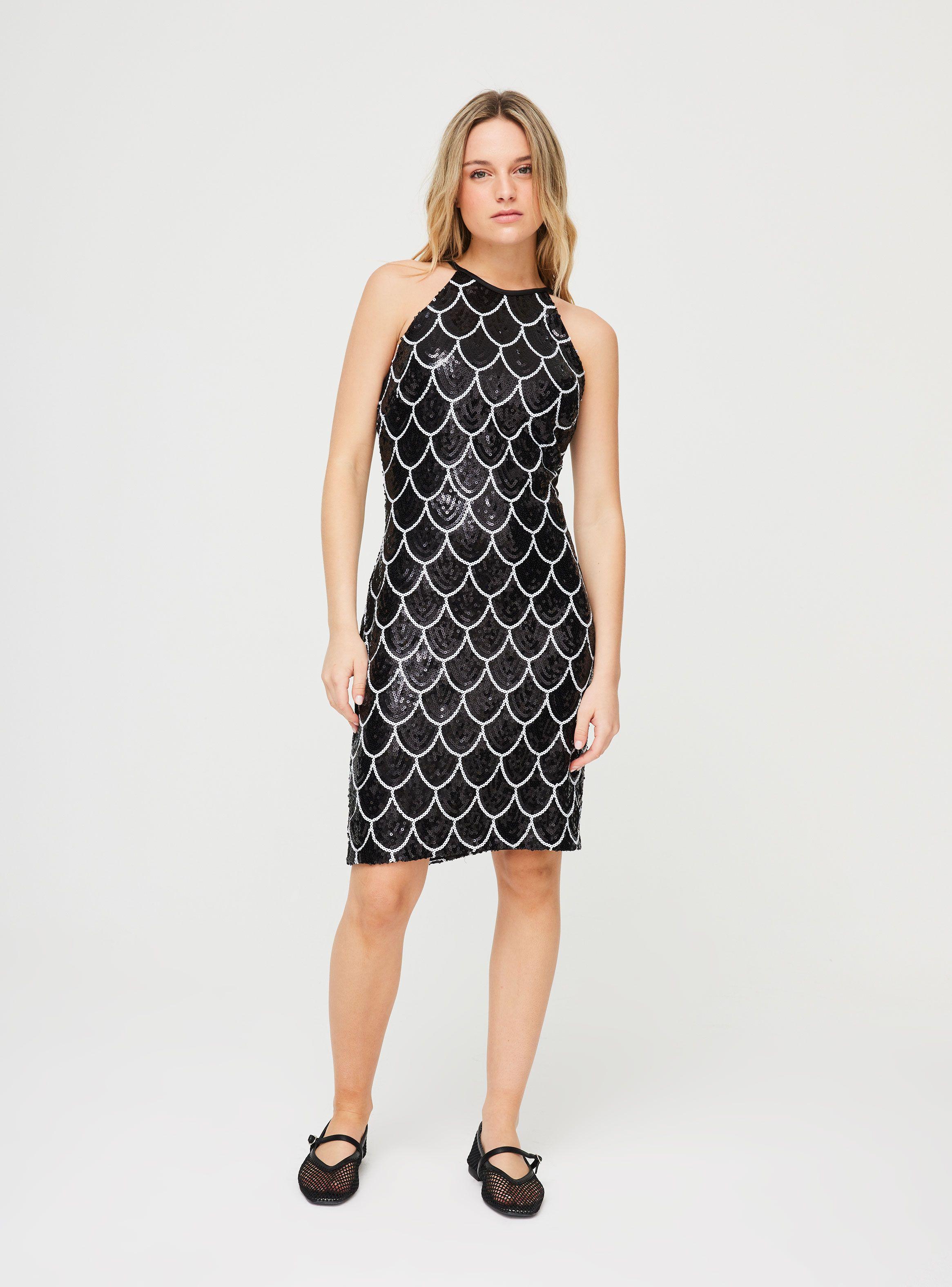 Vestido Cache Negro Lentejuelas Talla L-2