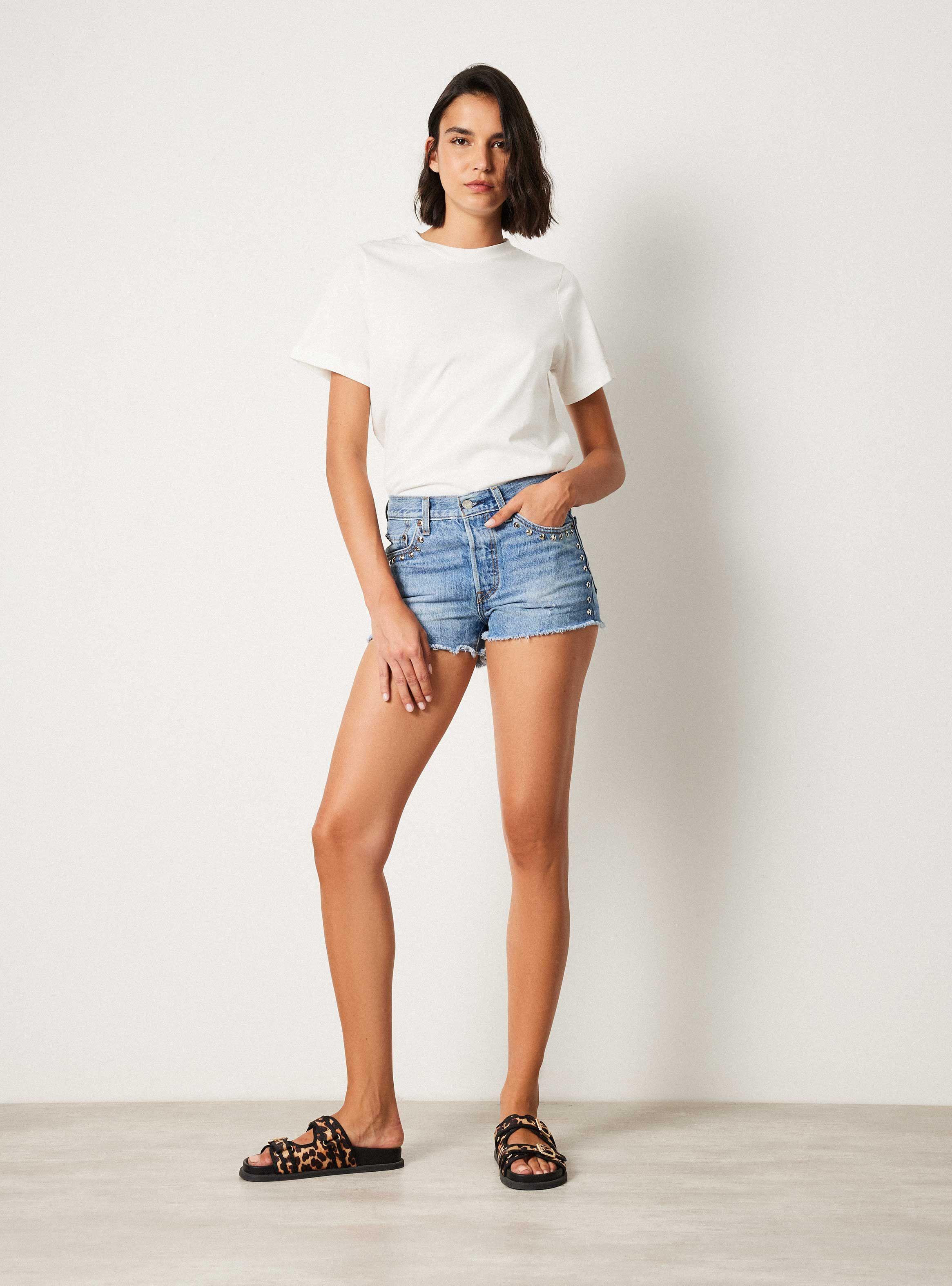 Short Lovemade Levis con Cierre Denim Azul-3