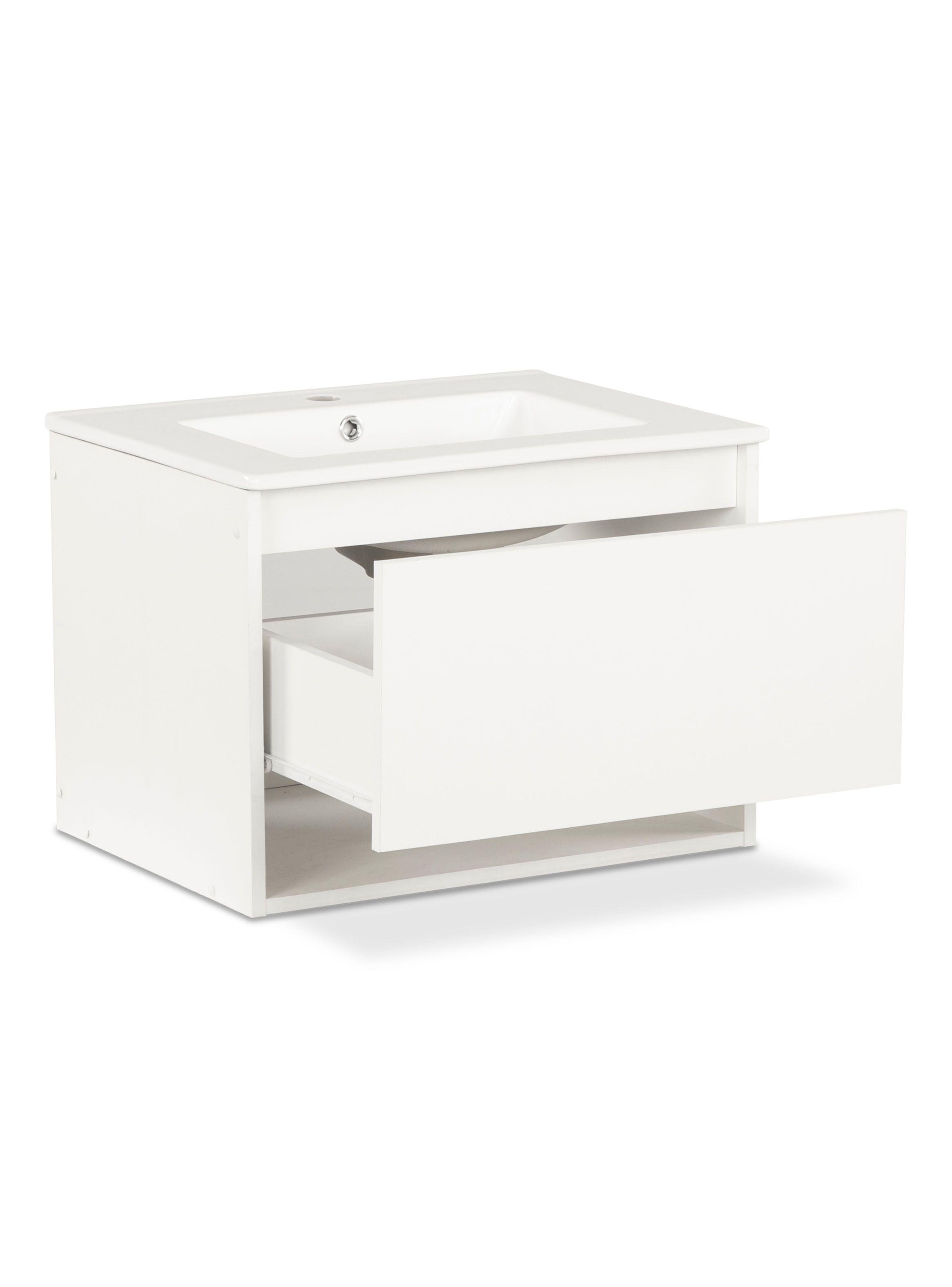 Vanitorio Aéreo Mónaco 60 cm 1 Cajón Blanco-3