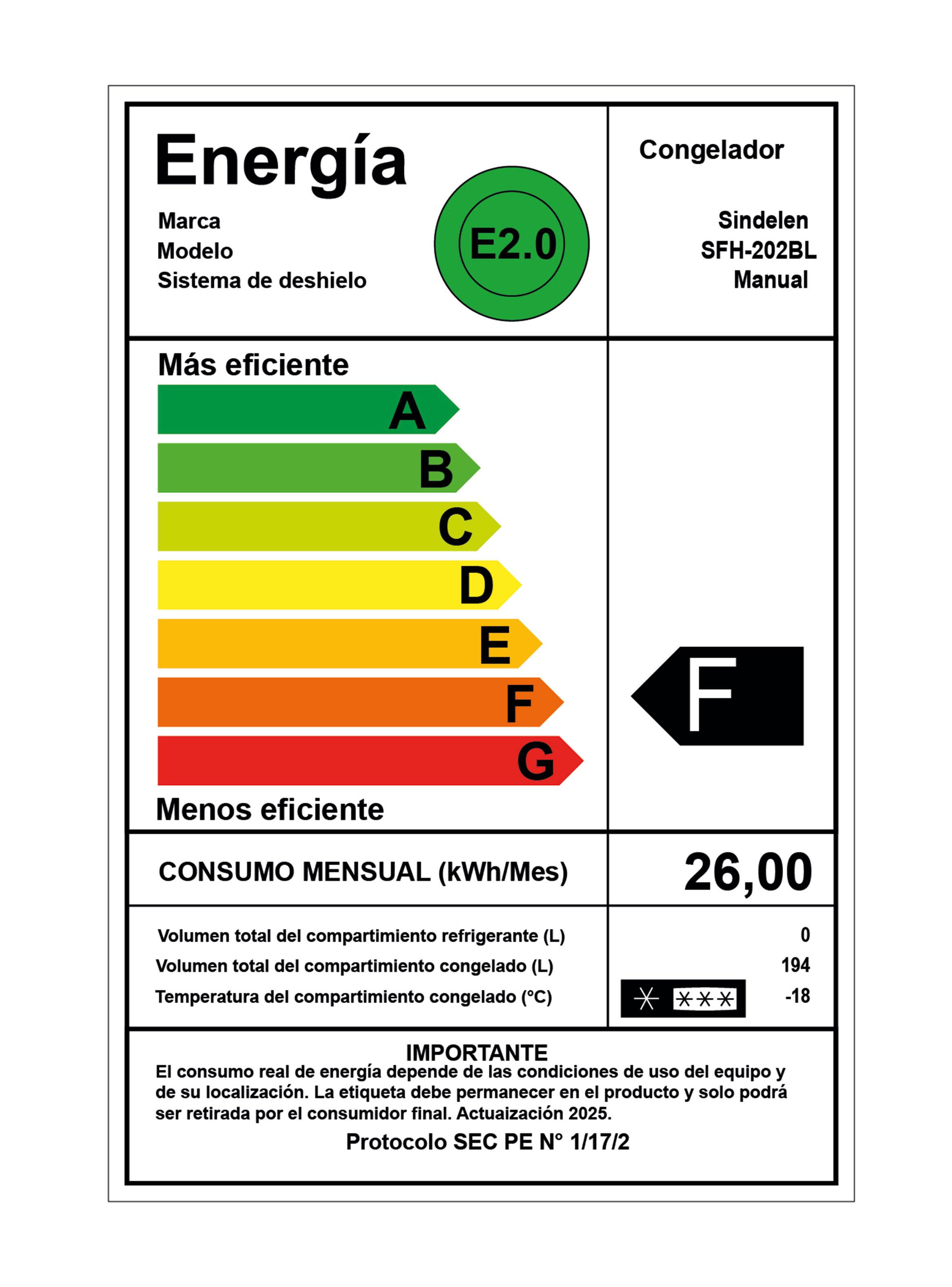 Freezer Horizontal Frío Directo 194 Litros SFH-202BL-3