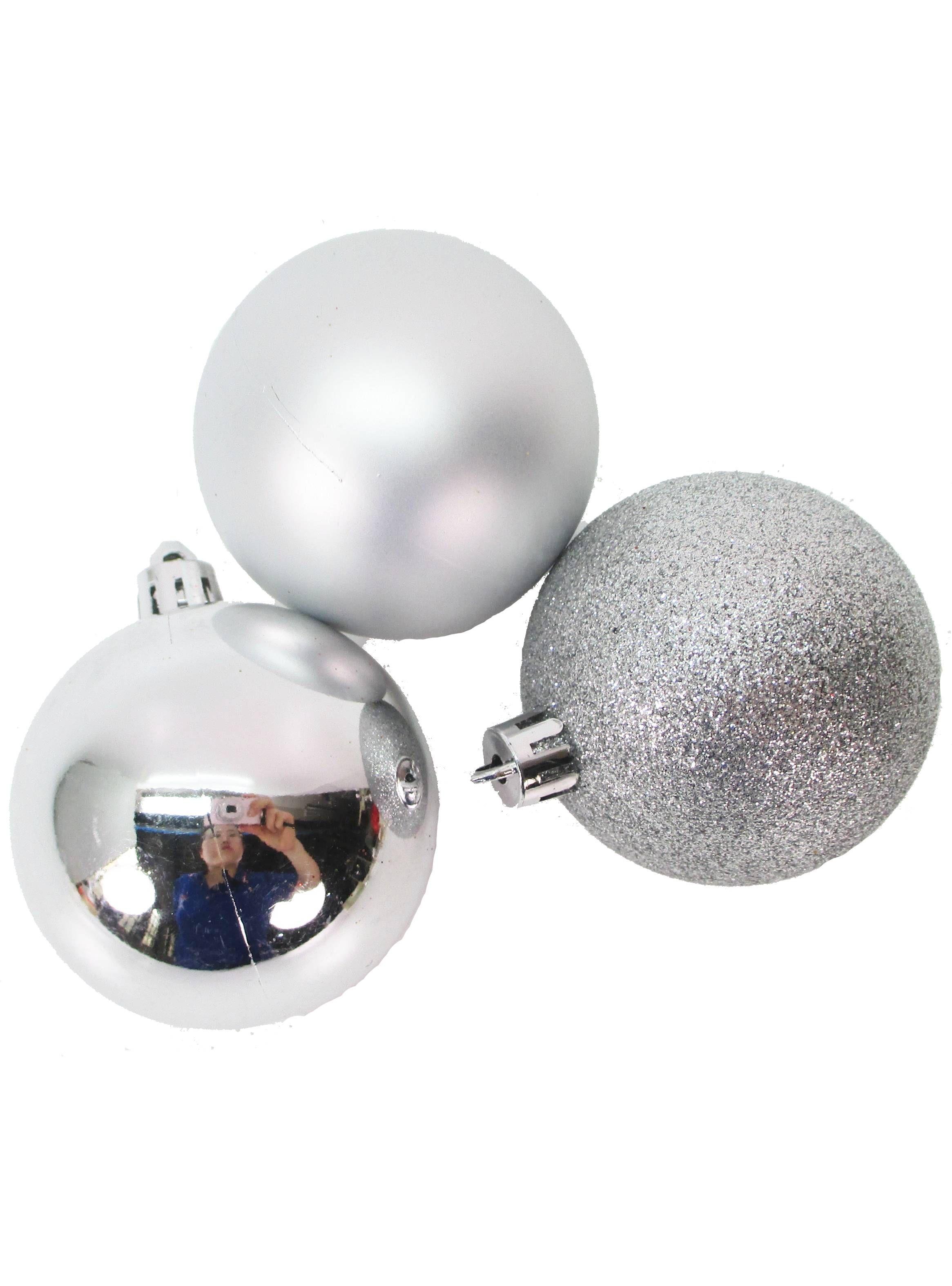 Set 9 Esferas Navidad Plateadas 8 cm-1