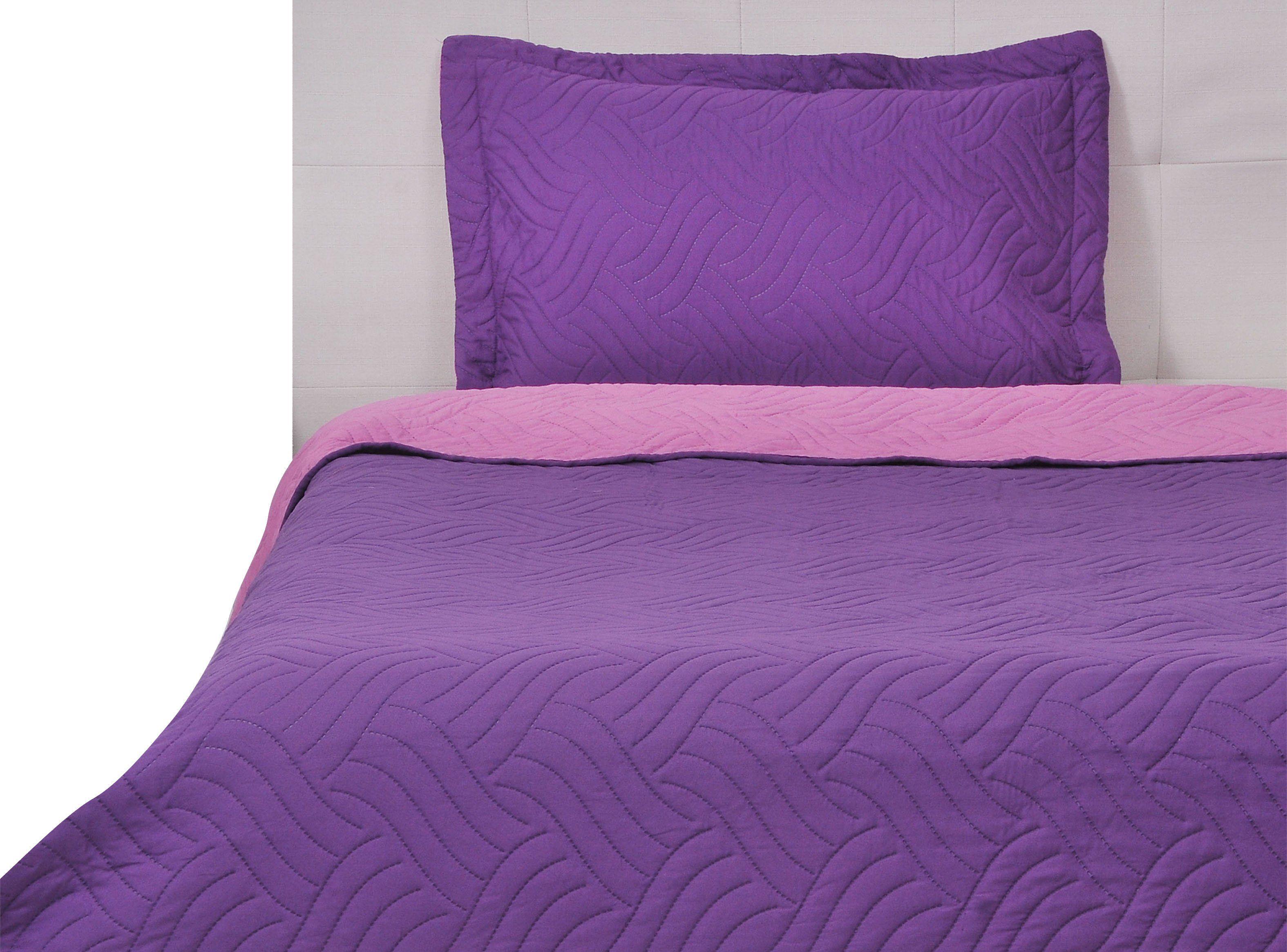 Quilt 1.5 Plazas Mashini Morado-Rosado-0