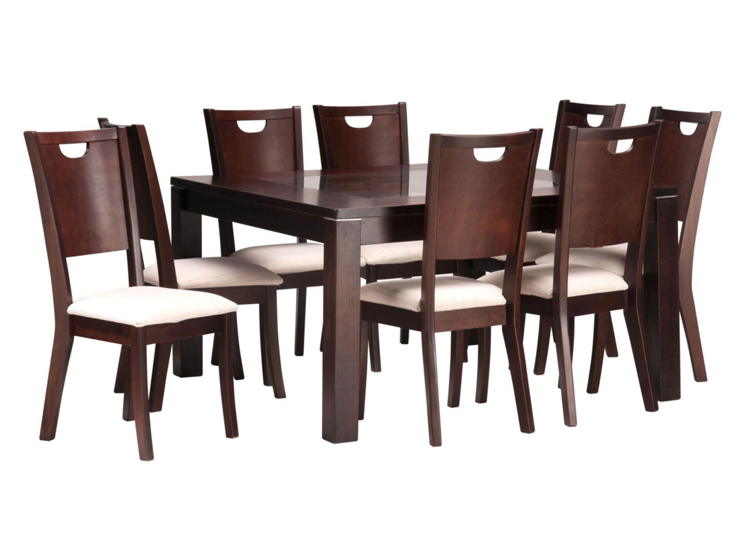 Juego de Comedor Boston + 8 Sillas Café Oscuro Magasa-0
