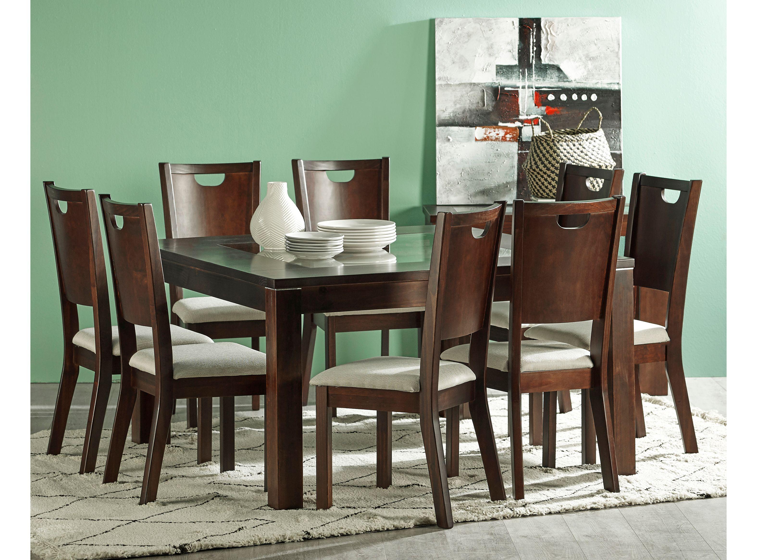 Juego de Comedor Boston + 8 Sillas Café Oscuro Magasa-6