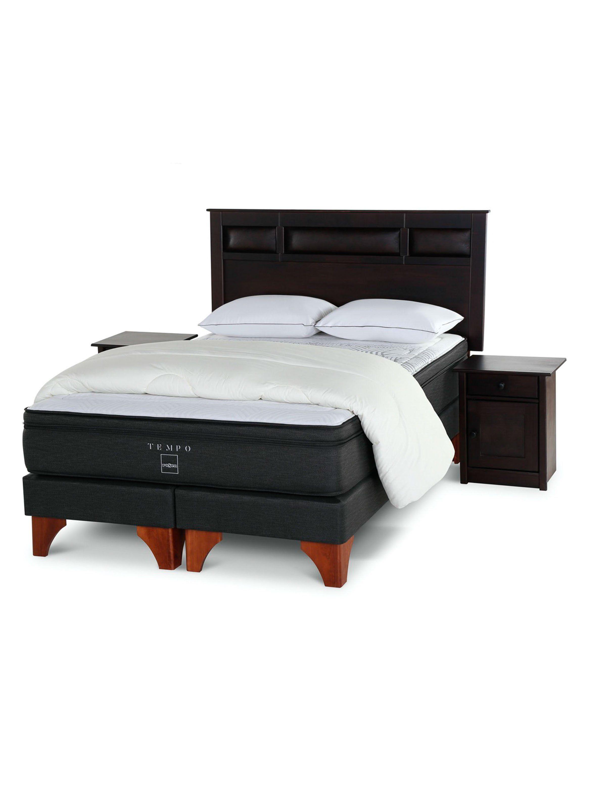 Set Cama Europea Tempo 2 Plazas Base Dividida + Set Muebles Bilbao + Set Textil-0