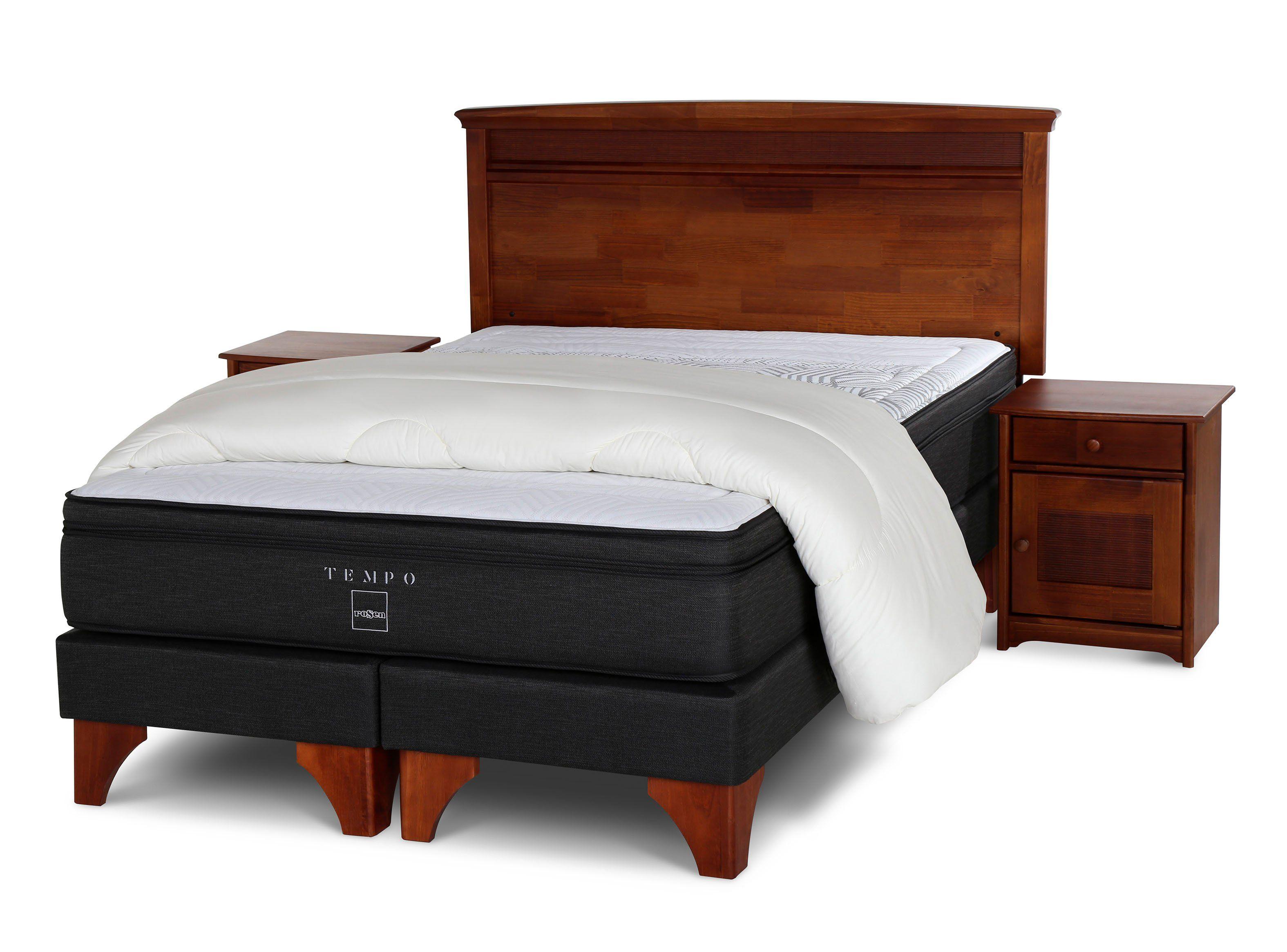 Set Cama Europea Tempo King Base Dividida + Set Muebles Veneto + Plumón-0