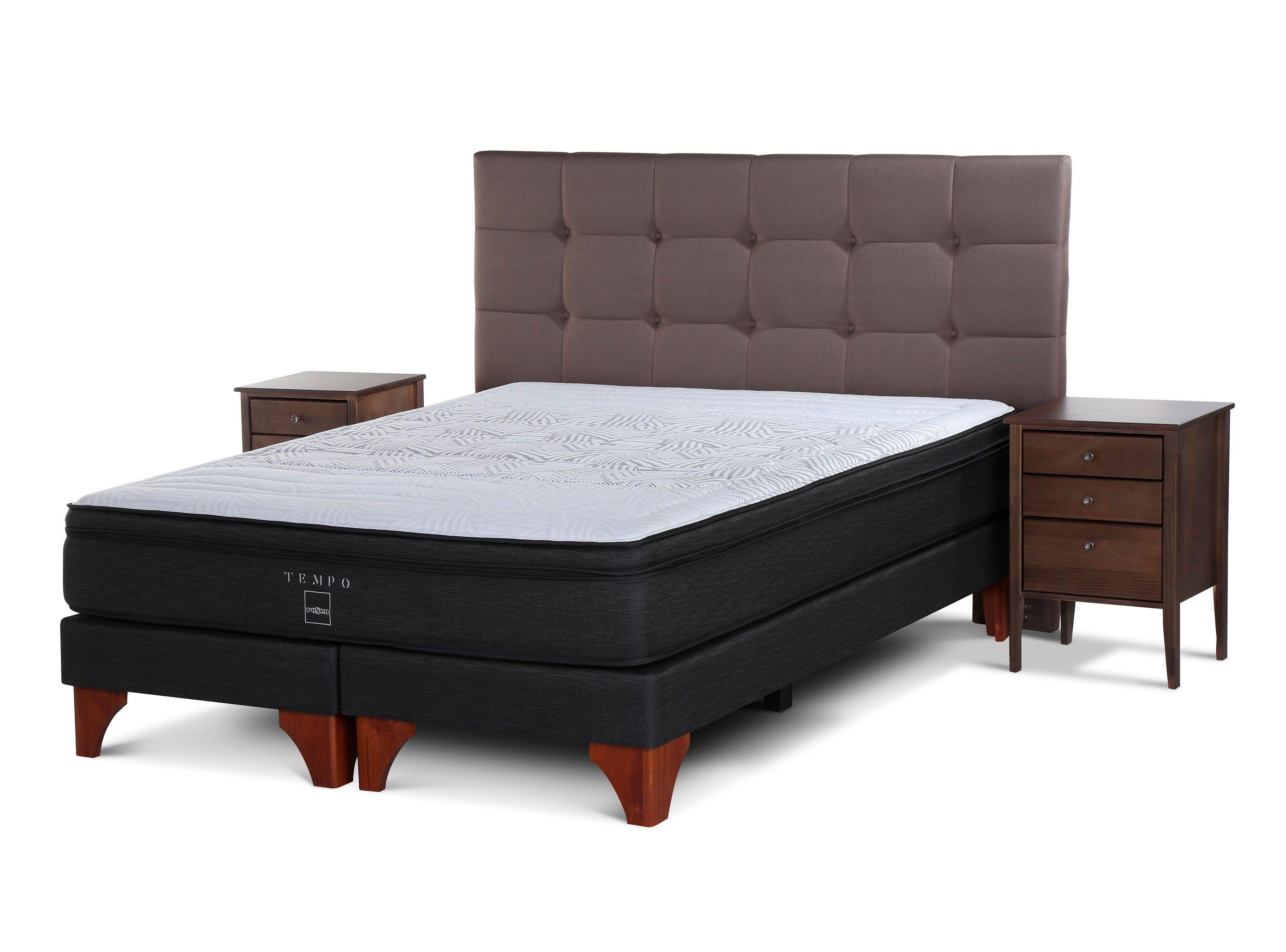 Set Cama Europea Tempo King Base Dividida + Set Muebles Issey-0