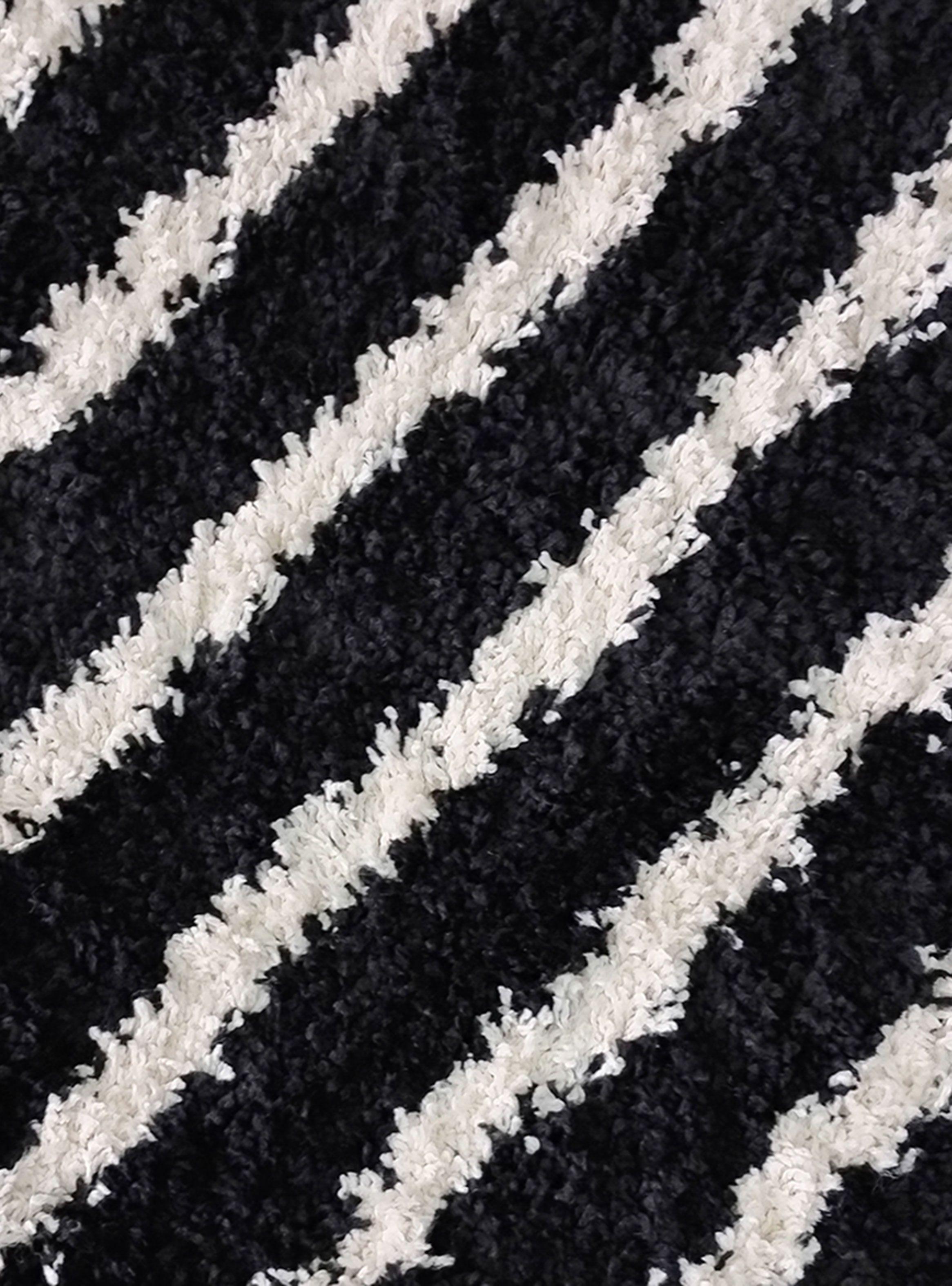 Bajada de Cama Shaggy Guiza 50x100 cm Negro-2