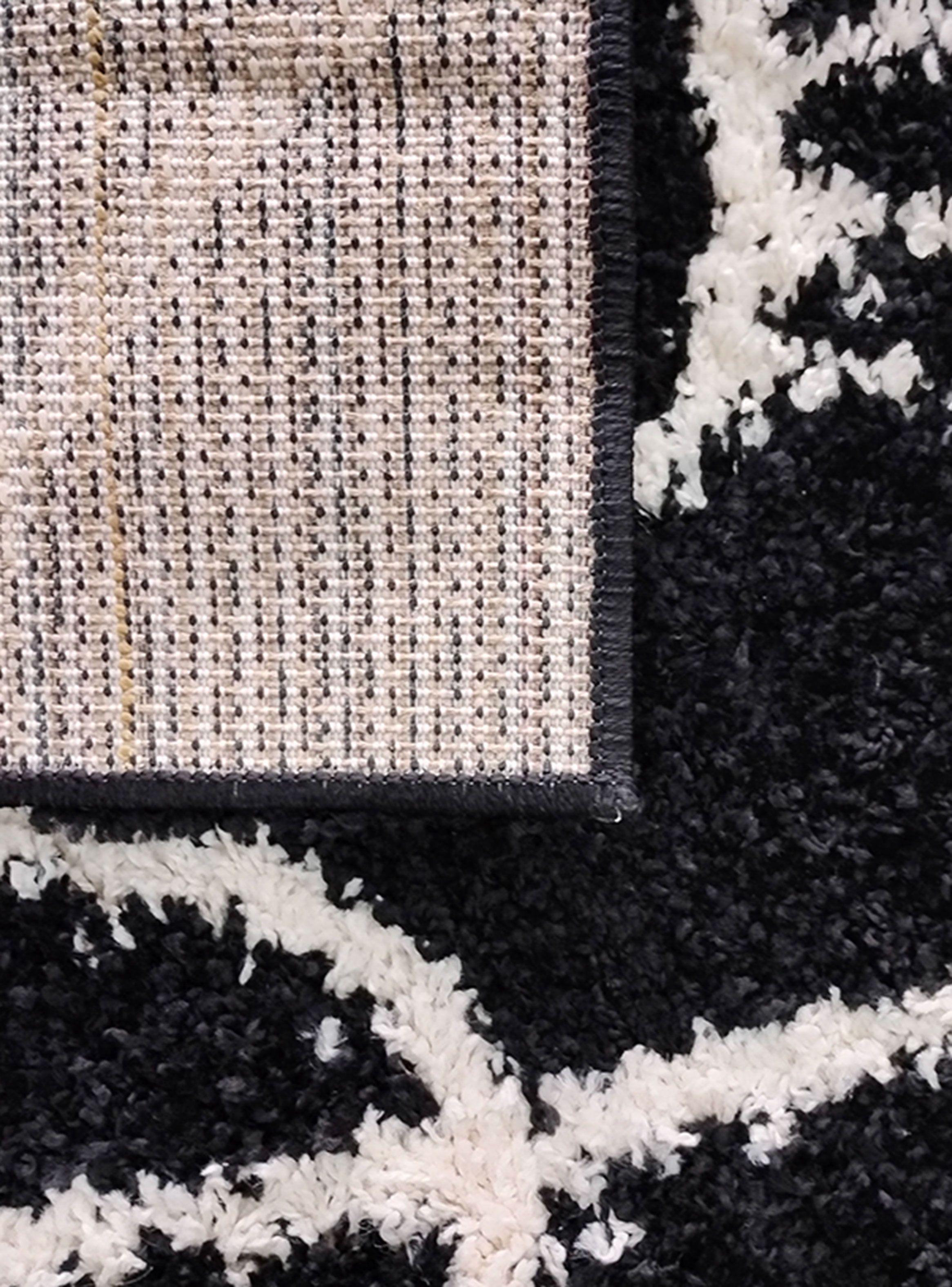 Alfombra Shaggy Monet 150x200 cm Negro-1