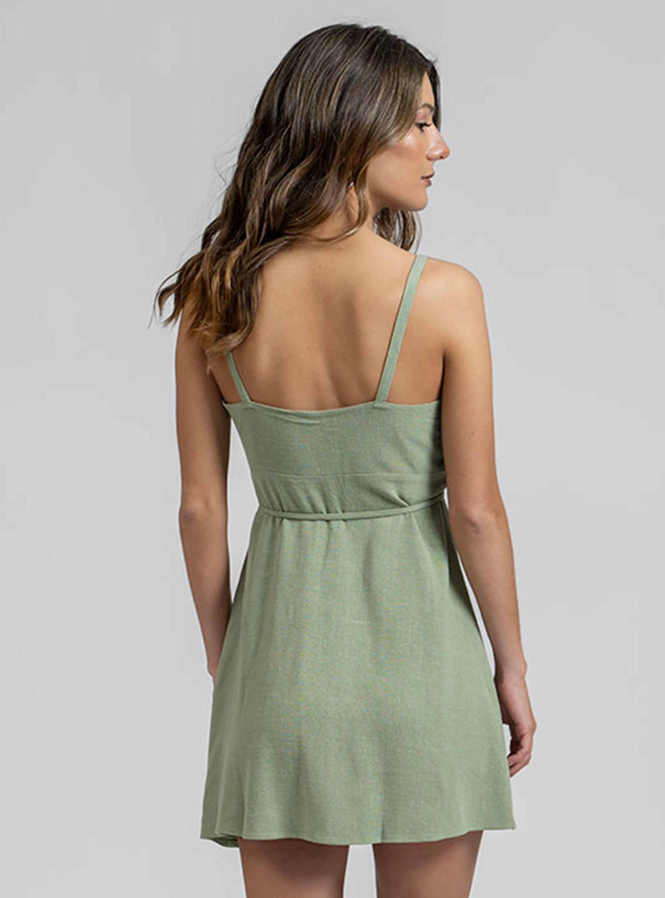 Vestido Cira Lino Verde-1