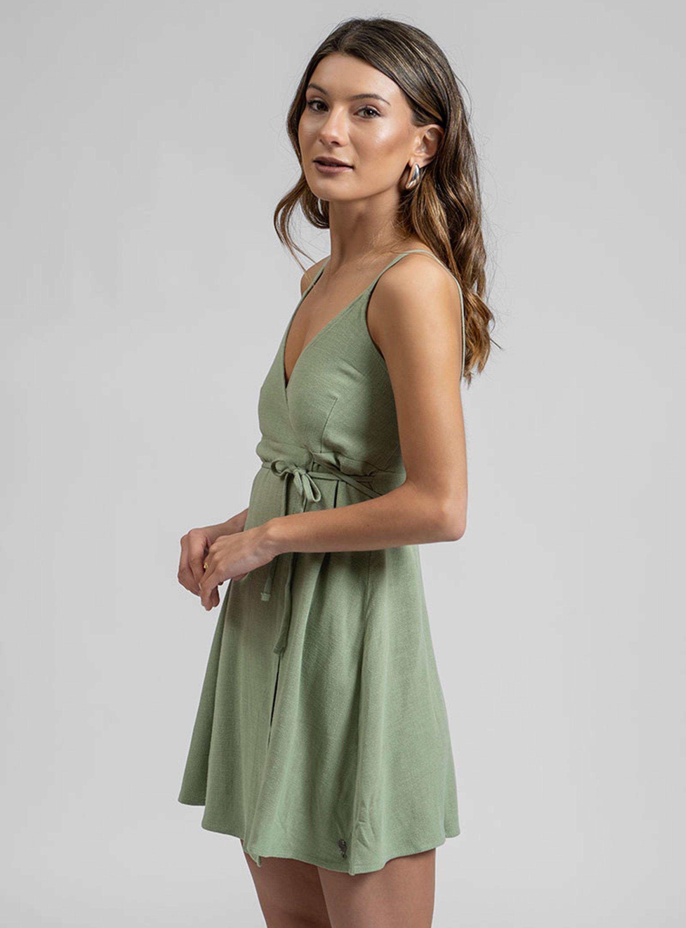 Vestido Cira Lino Verde-2