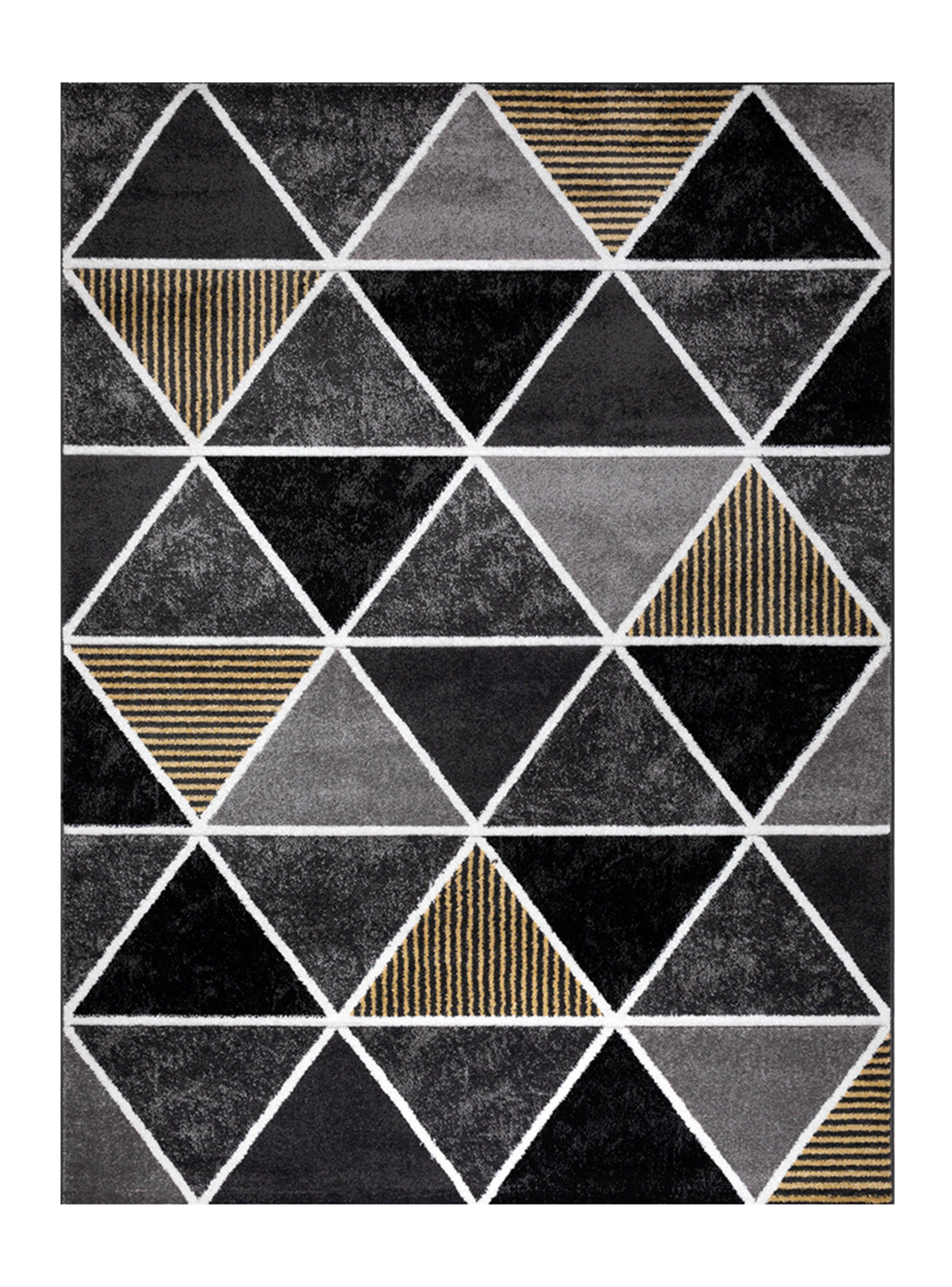 Alfombra Avangard 170x230 cm Negro Amarillo-0