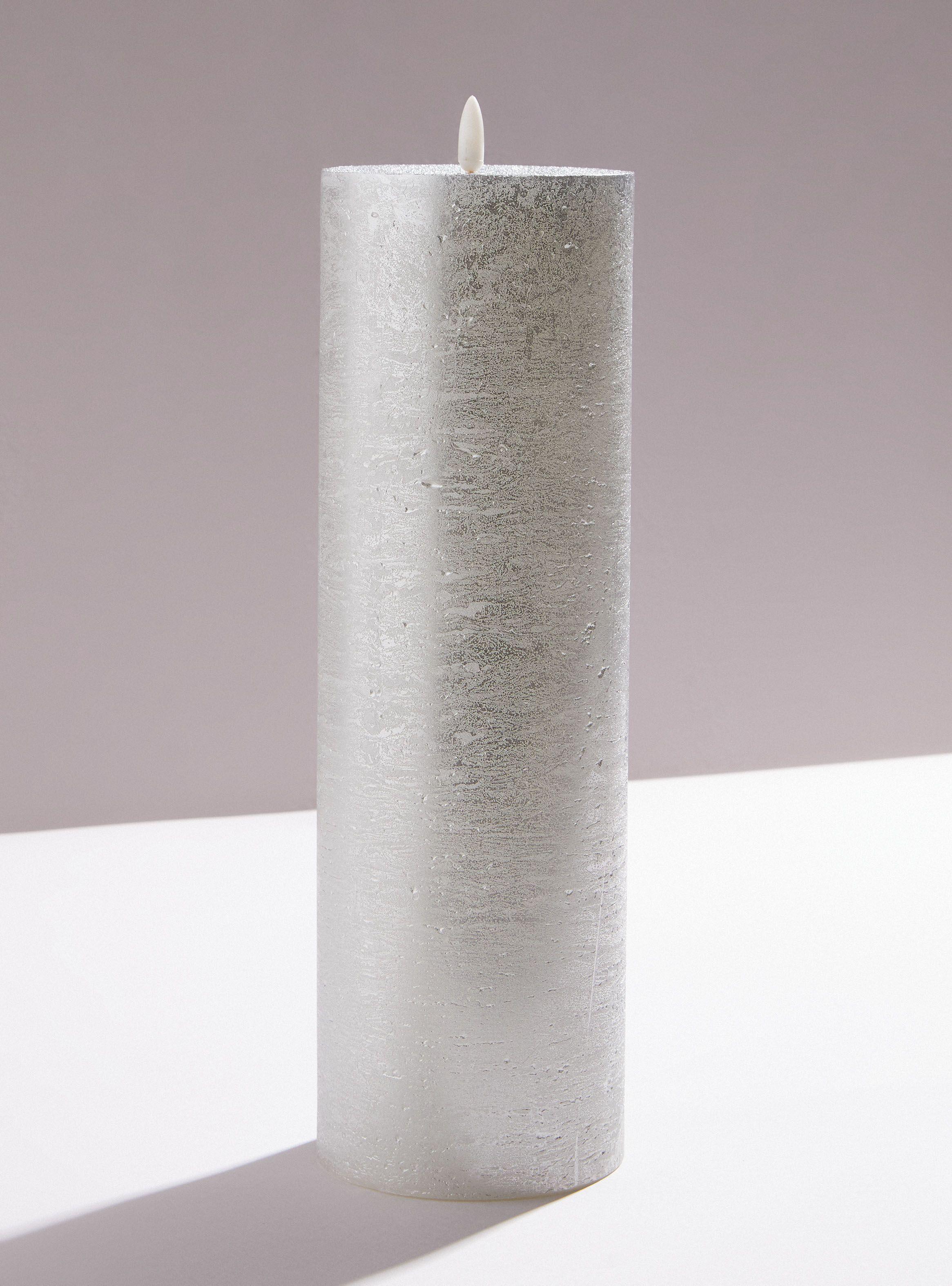 Vela LED Plateada 32 cm-0