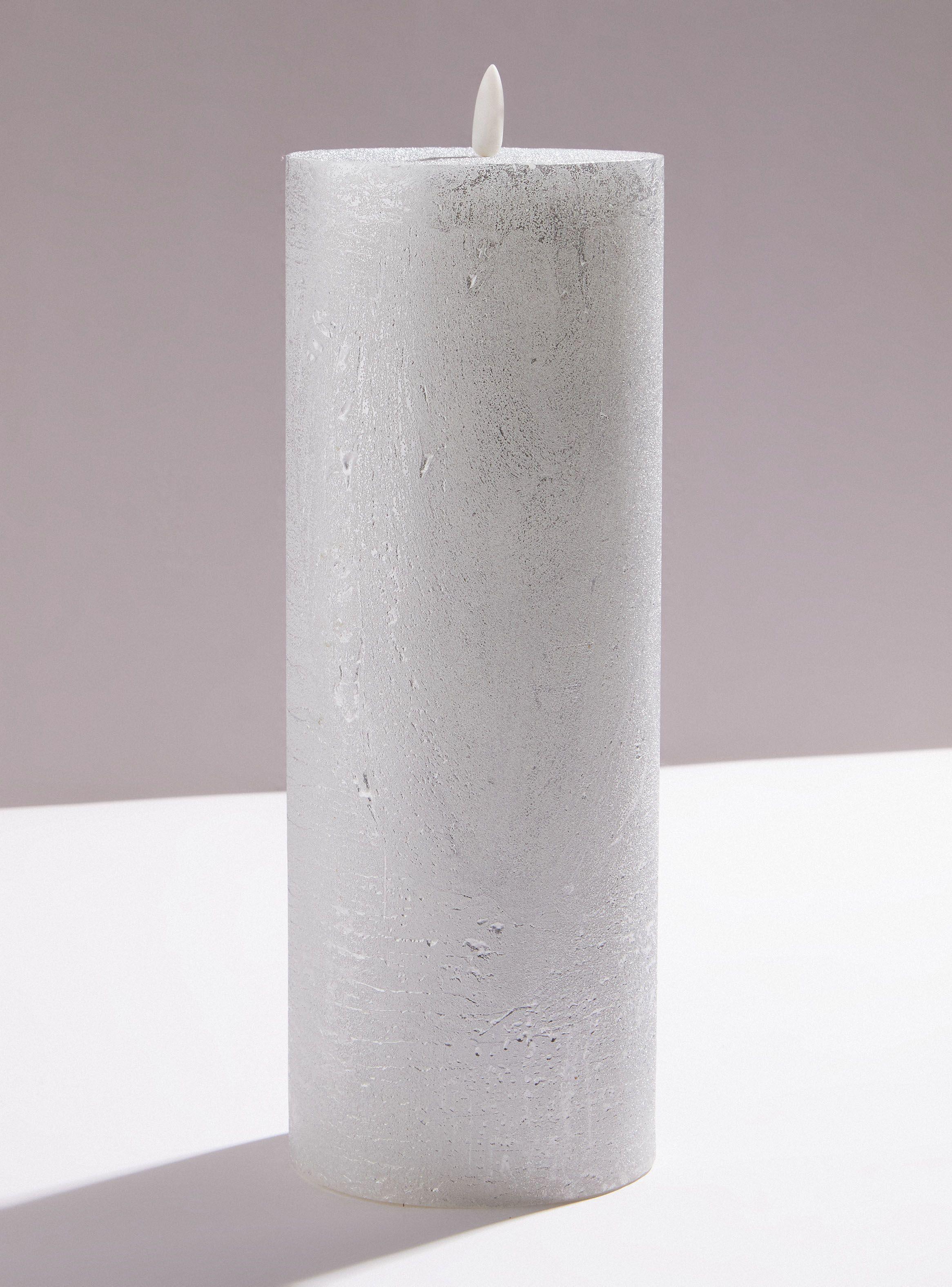 Vela LED Plateada 27 cm-0