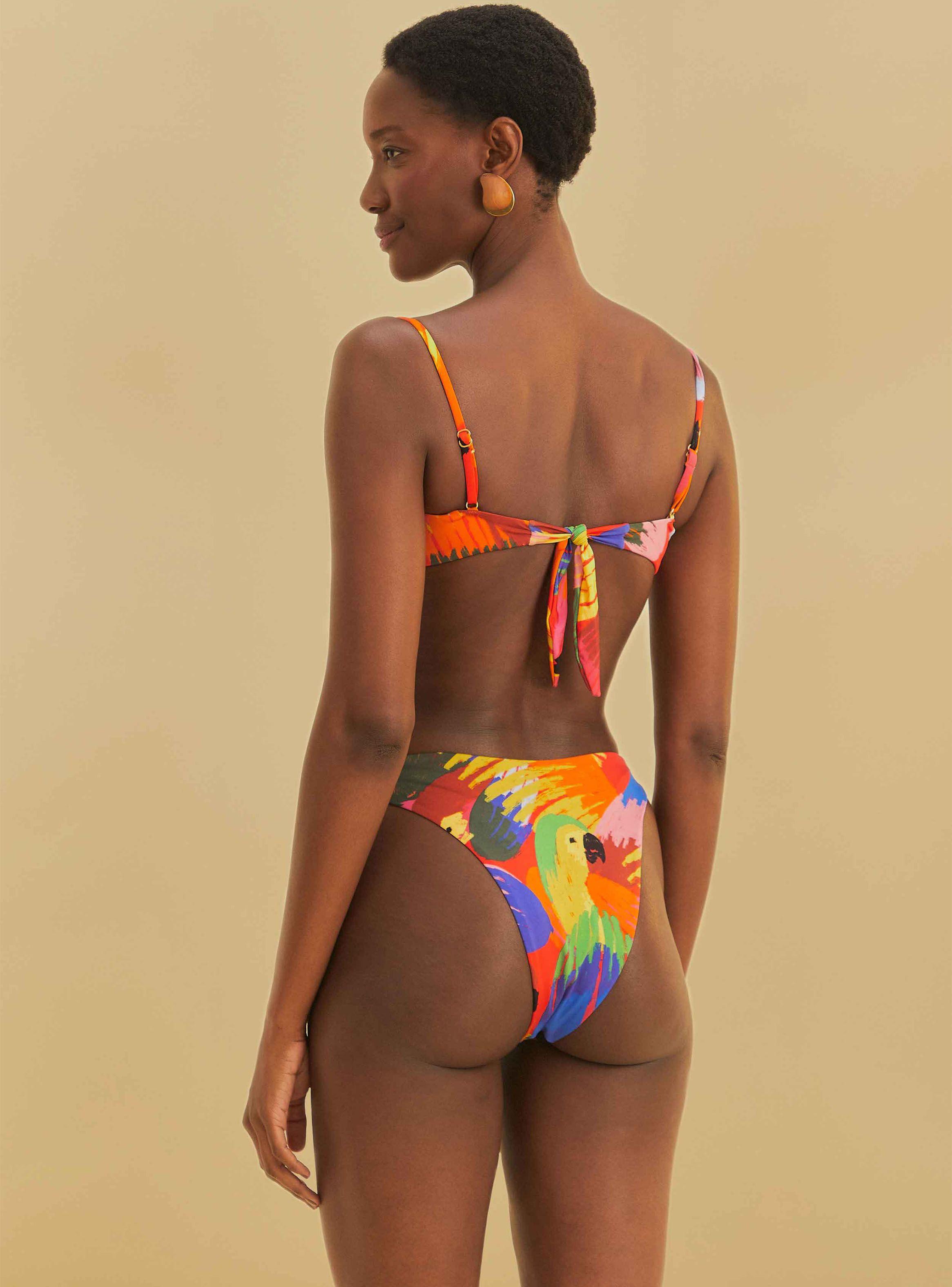 Bikini Tiro Medio Estampado Guacamayos-1