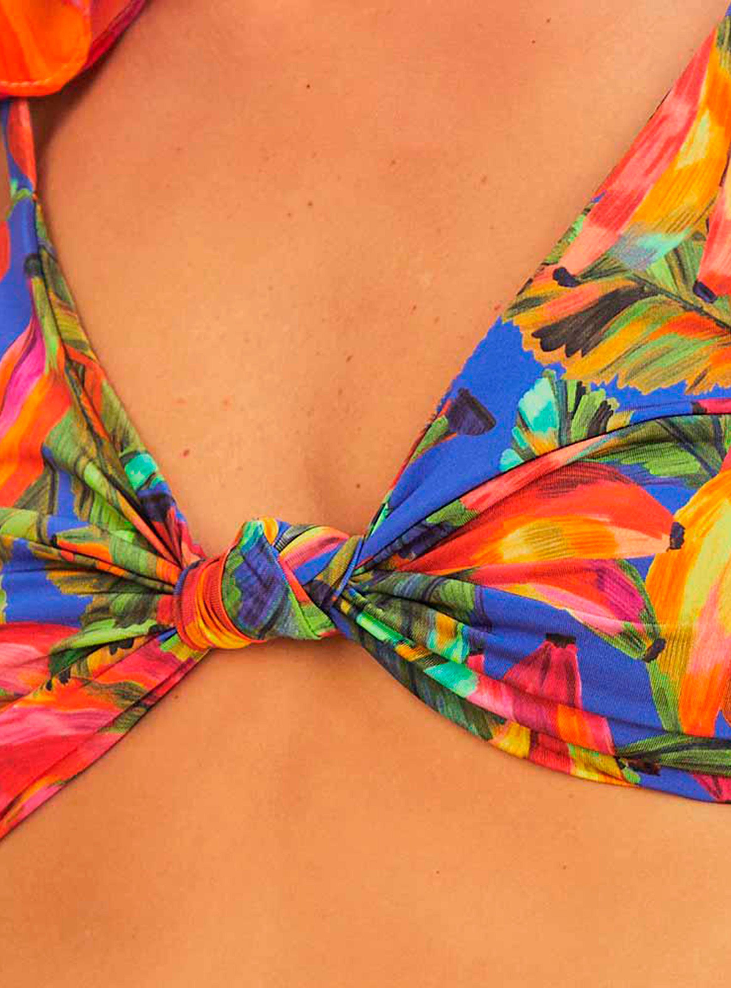 Bikini Triángulos con Nudo Plátanos Coloridos-3