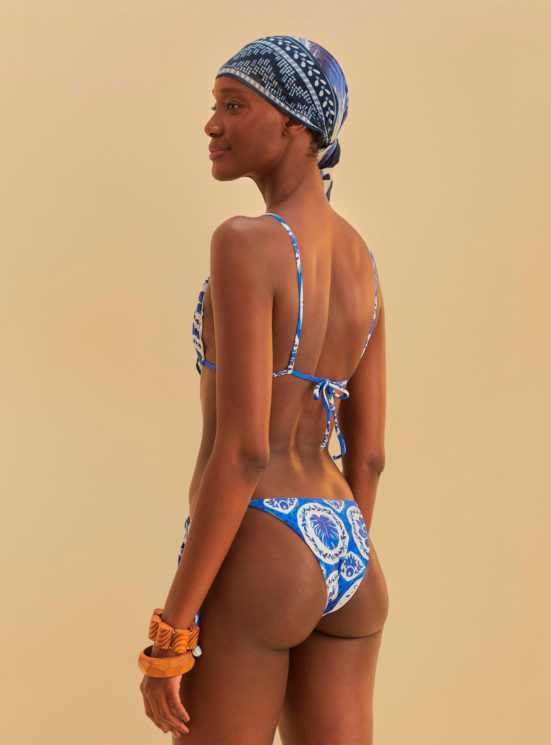 Bikini Triángulos Estampado Flores-1