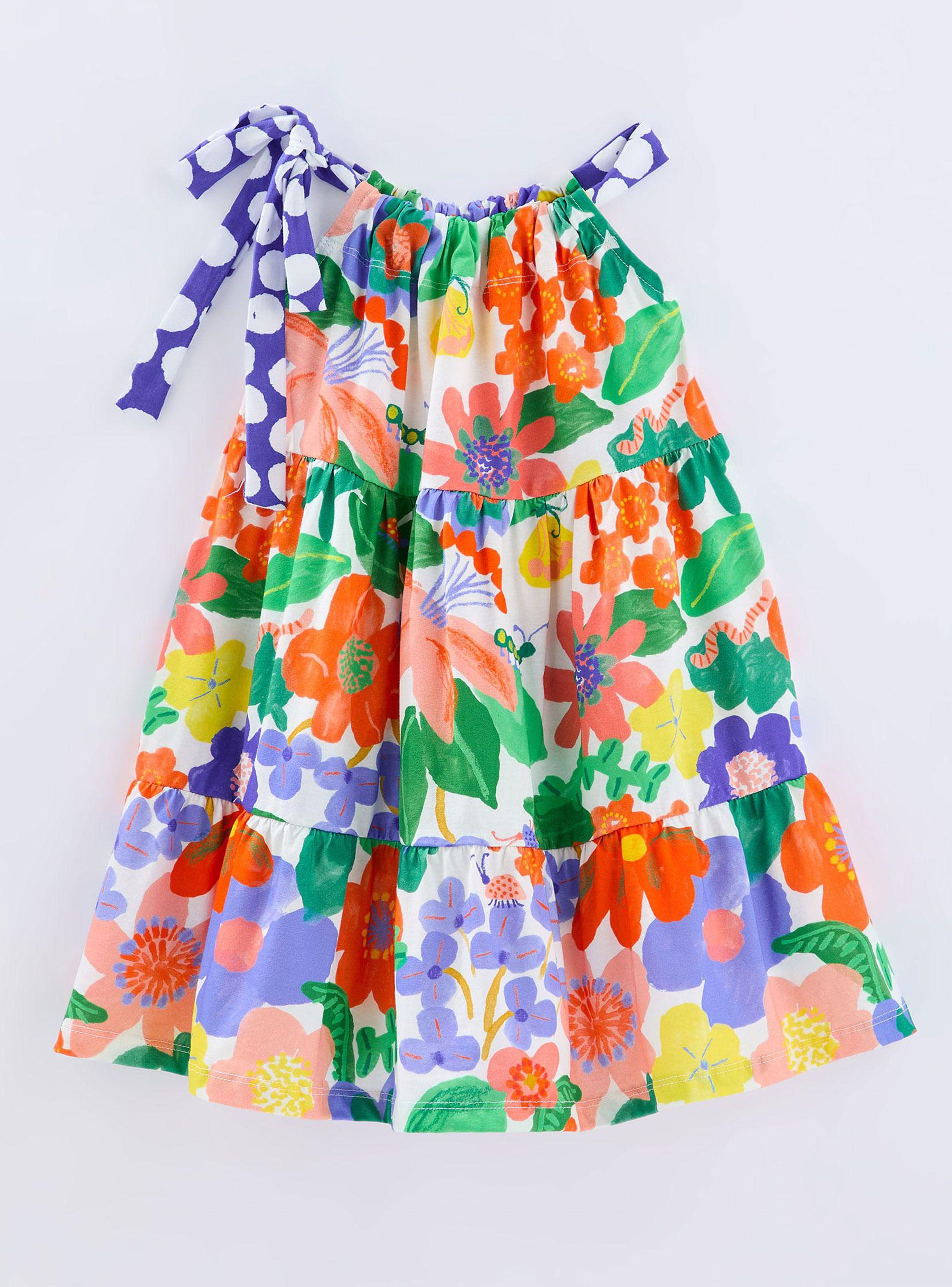 Vestido Niña Sin Mangas Estampado Floreado-0