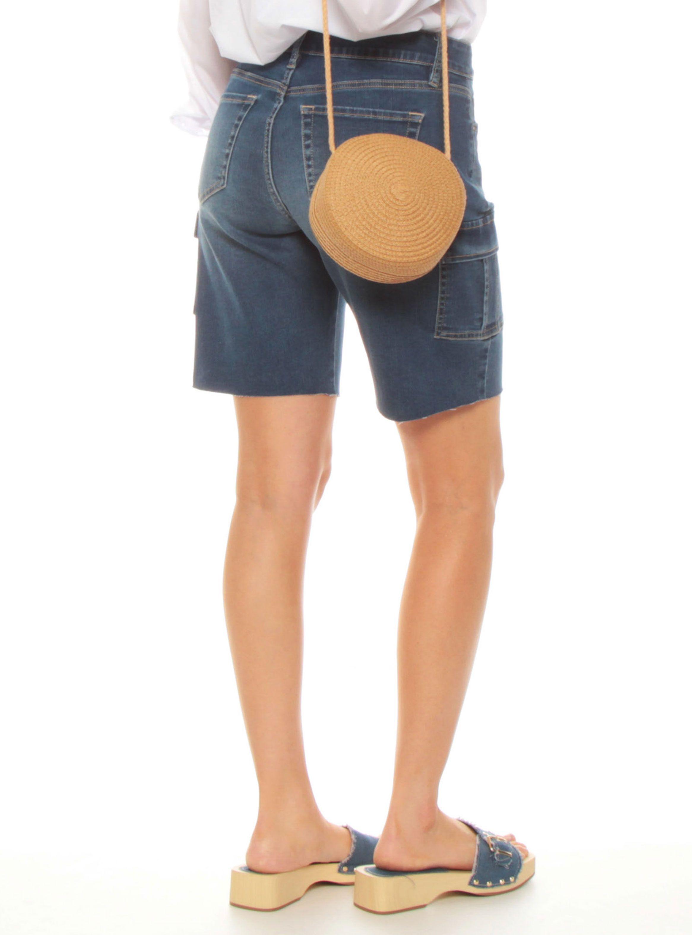 Bermuda Cargo Denim Pretina-1