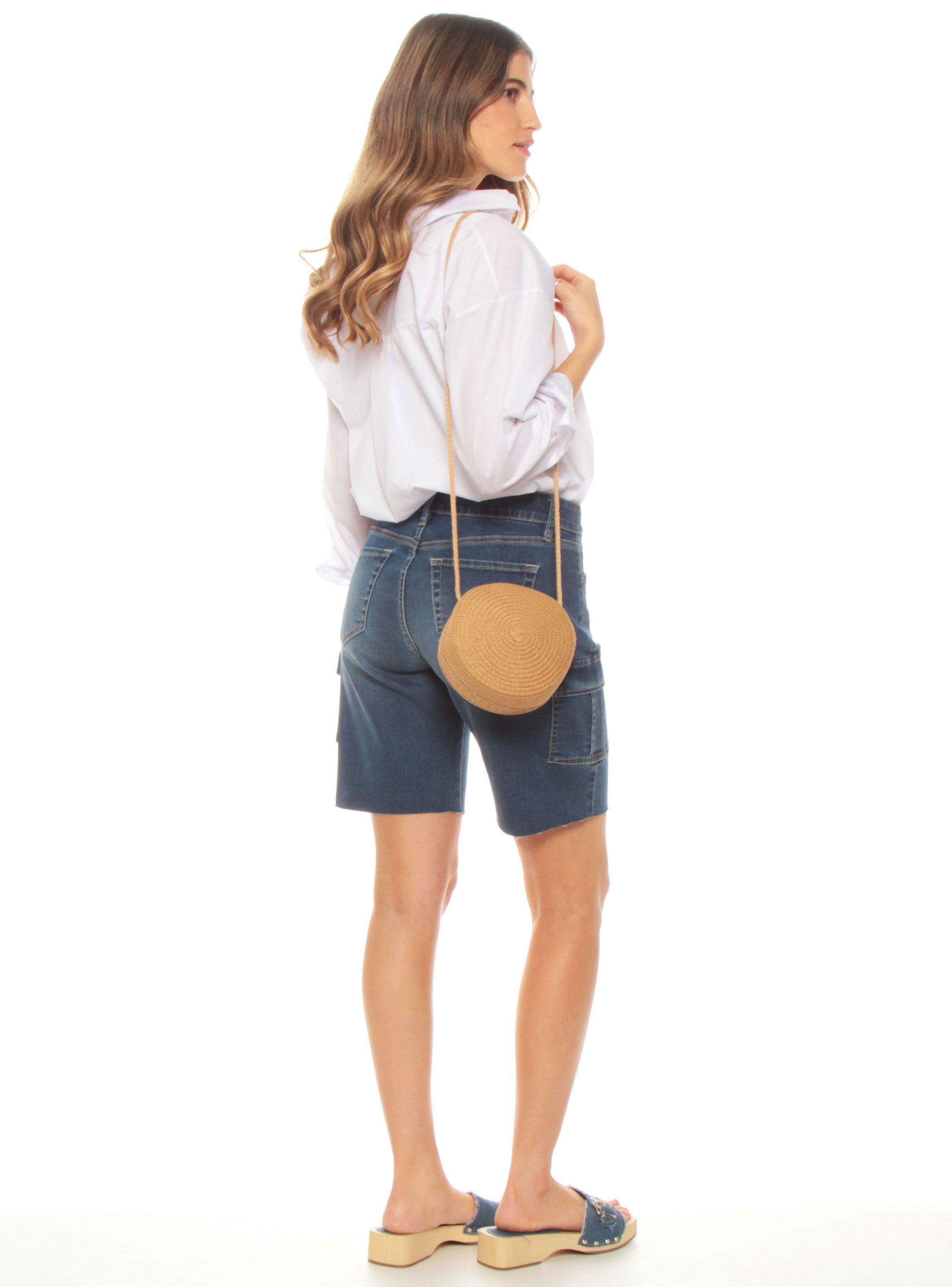 Bermuda Cargo Denim Pretina-4
