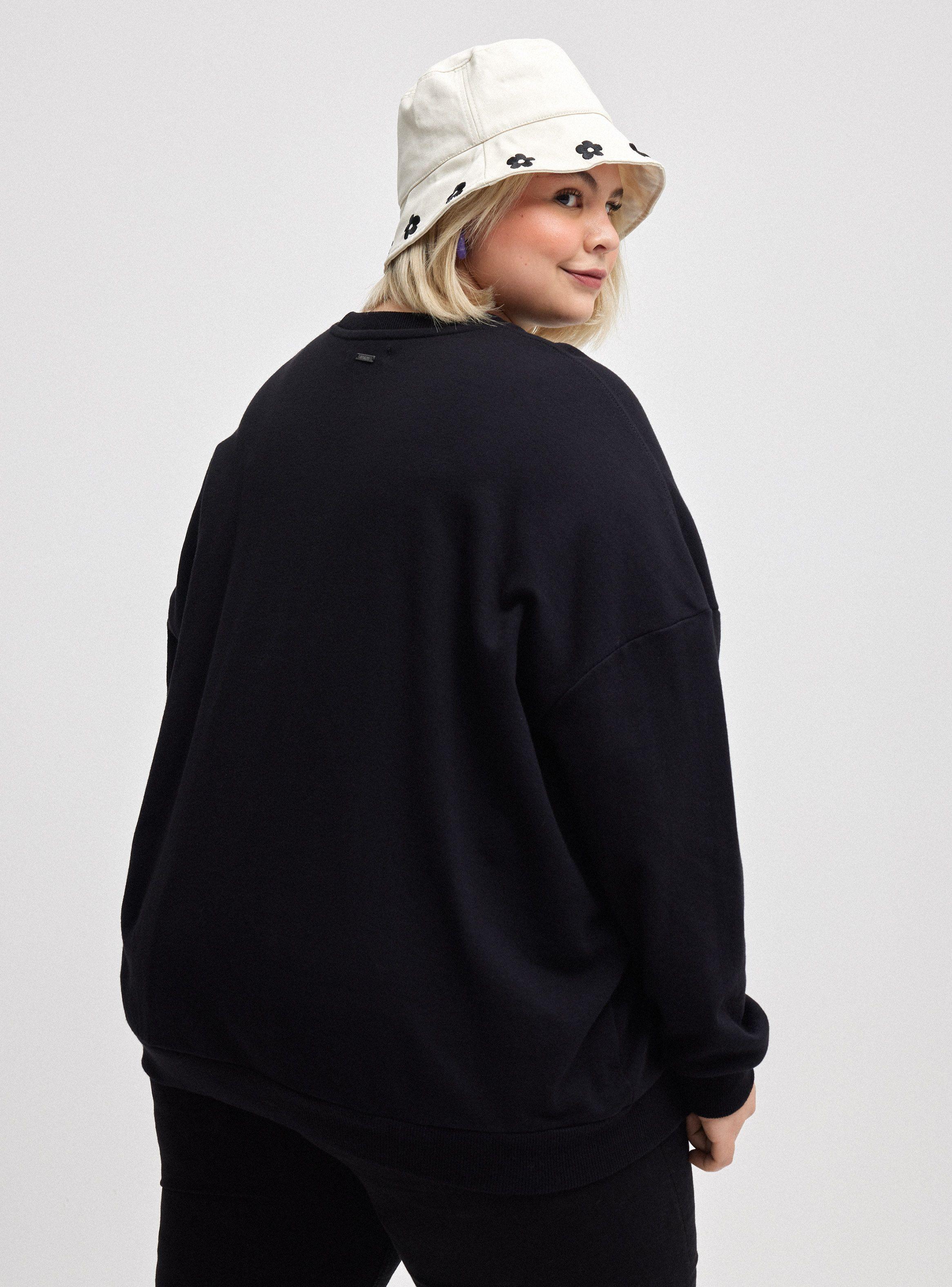 Polerón Oversize Con Cuello Redondo Plus Size-1