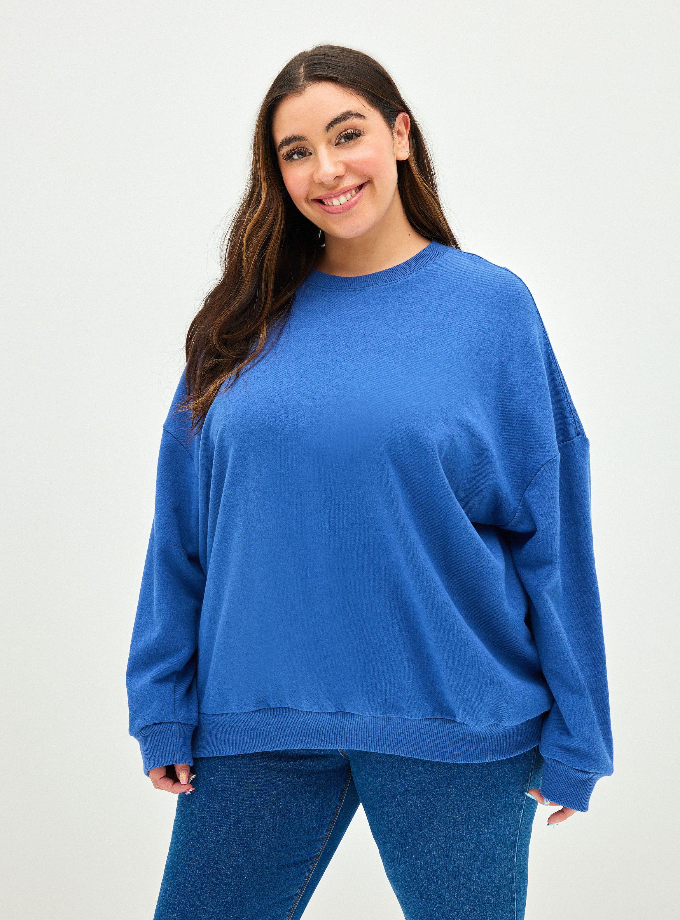 Polerón Oversize Con Cuello Redondo Plus Size-0
