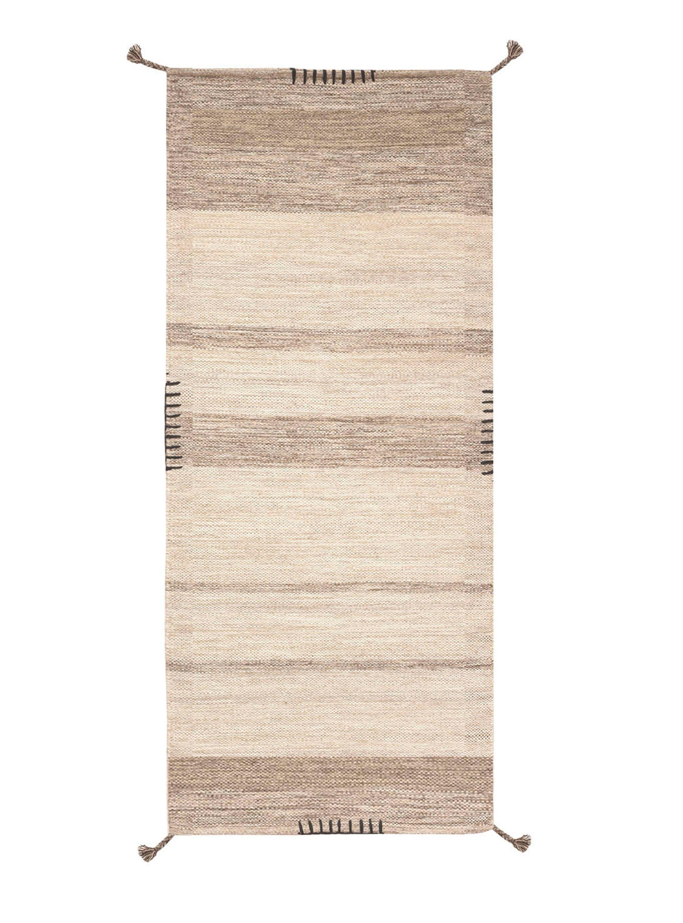 Alfombra de Pasillo Tribal Natural 70x240 cm Beige Gris-0