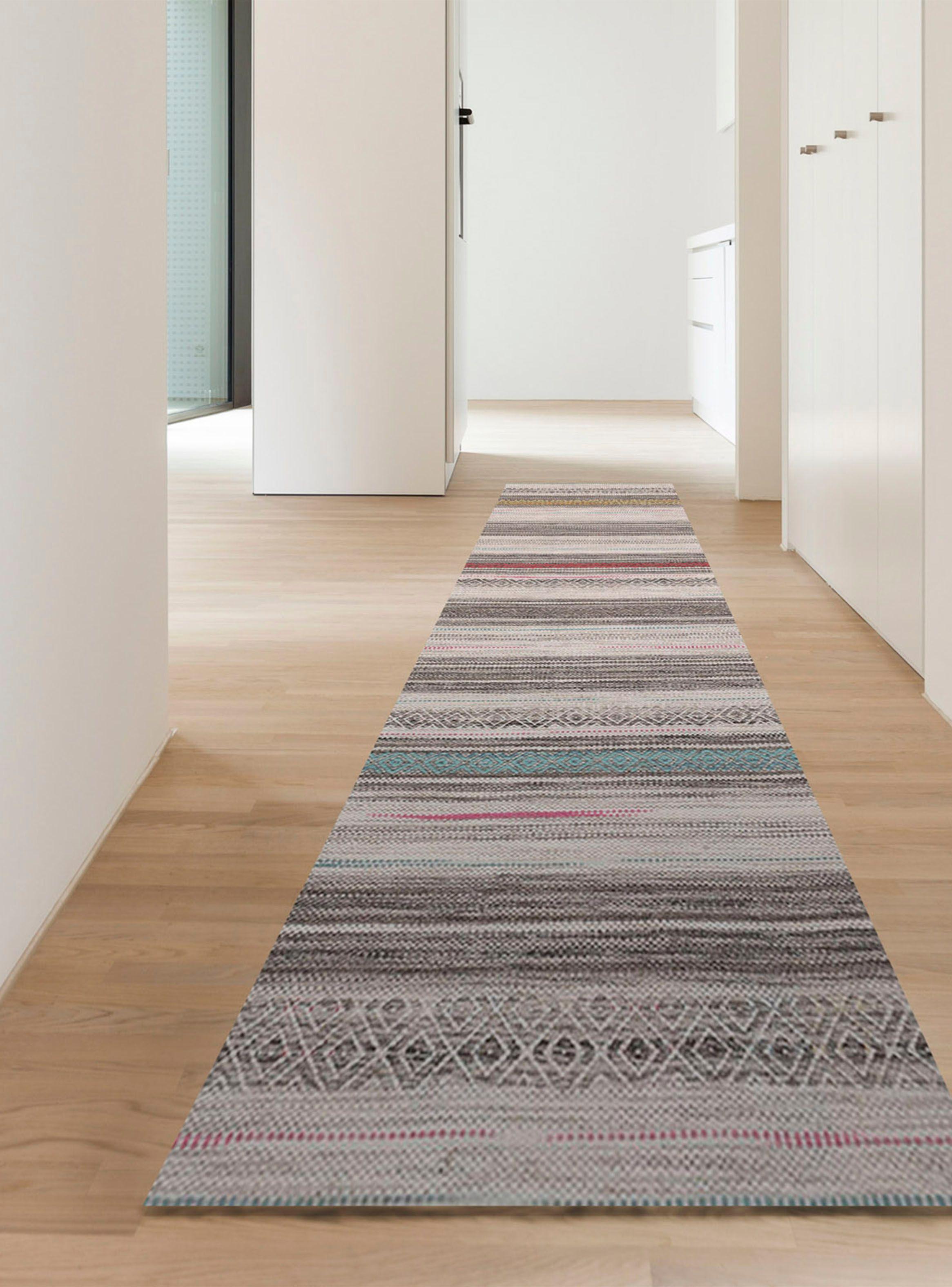 Alfombra de Pasillo Vintage 70x240 cm Multicolor Gris-2