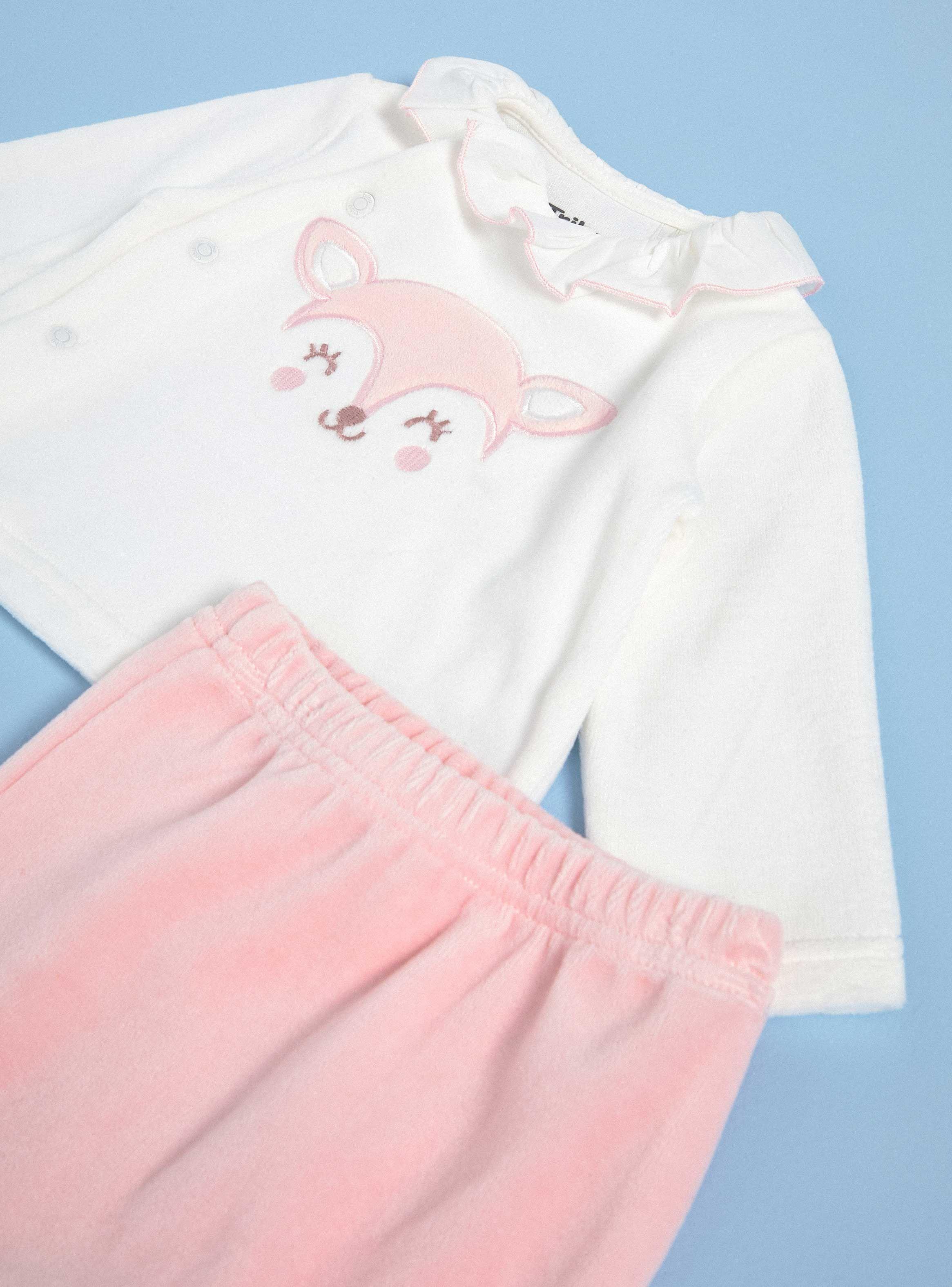 Conjunto de Plush con Cuello Bobo y Pantalón Liso-2